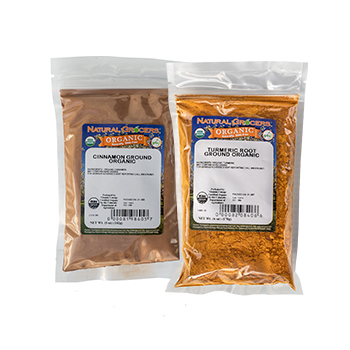 Natural Grocers Brand Bulk Organic Ground Cinnamon and Natural Grocers Brand Bulk Organic Ground Turmeric Root 