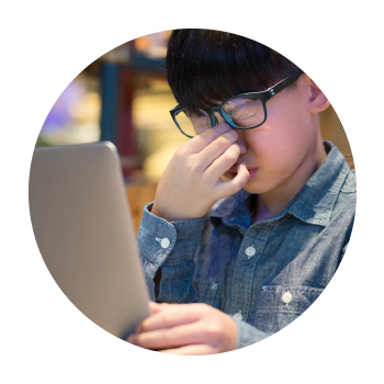 Child with eye-strain