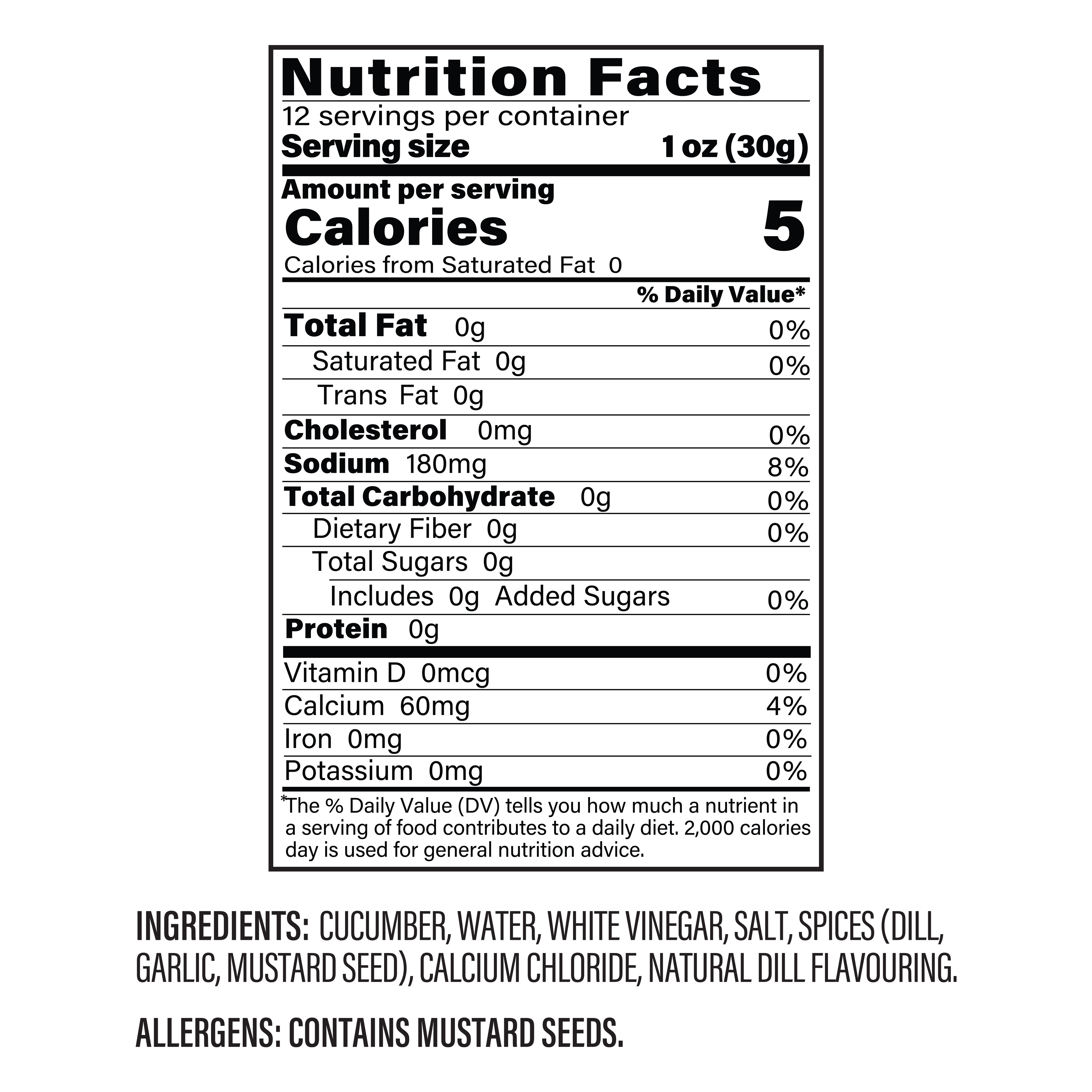 Natural Grocers Brand Dill Pickle Spears 24 OZ - Ingredients