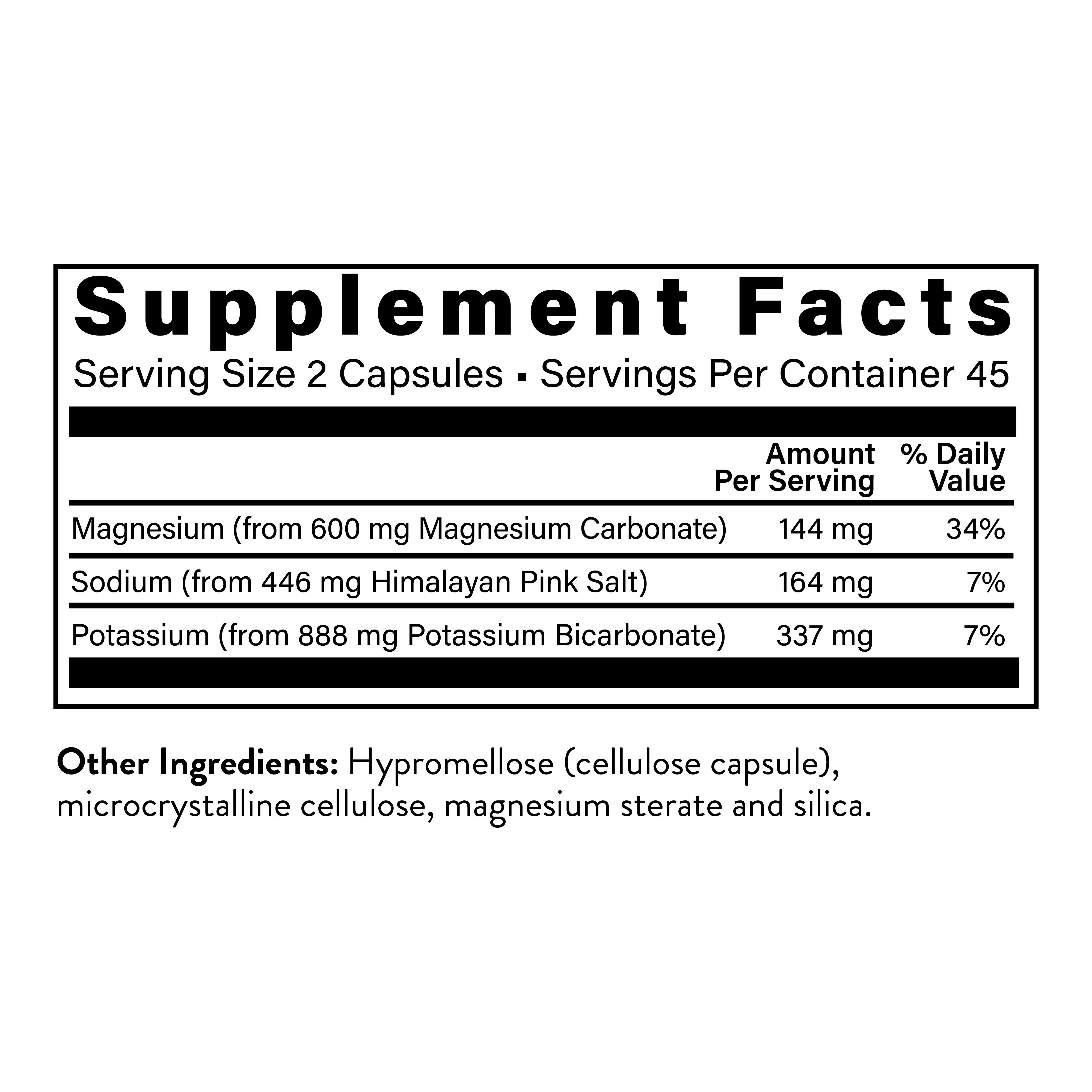 Natural Grocers Brand Electrolytes 90 Vegetarian Capsules - Supplement Facts