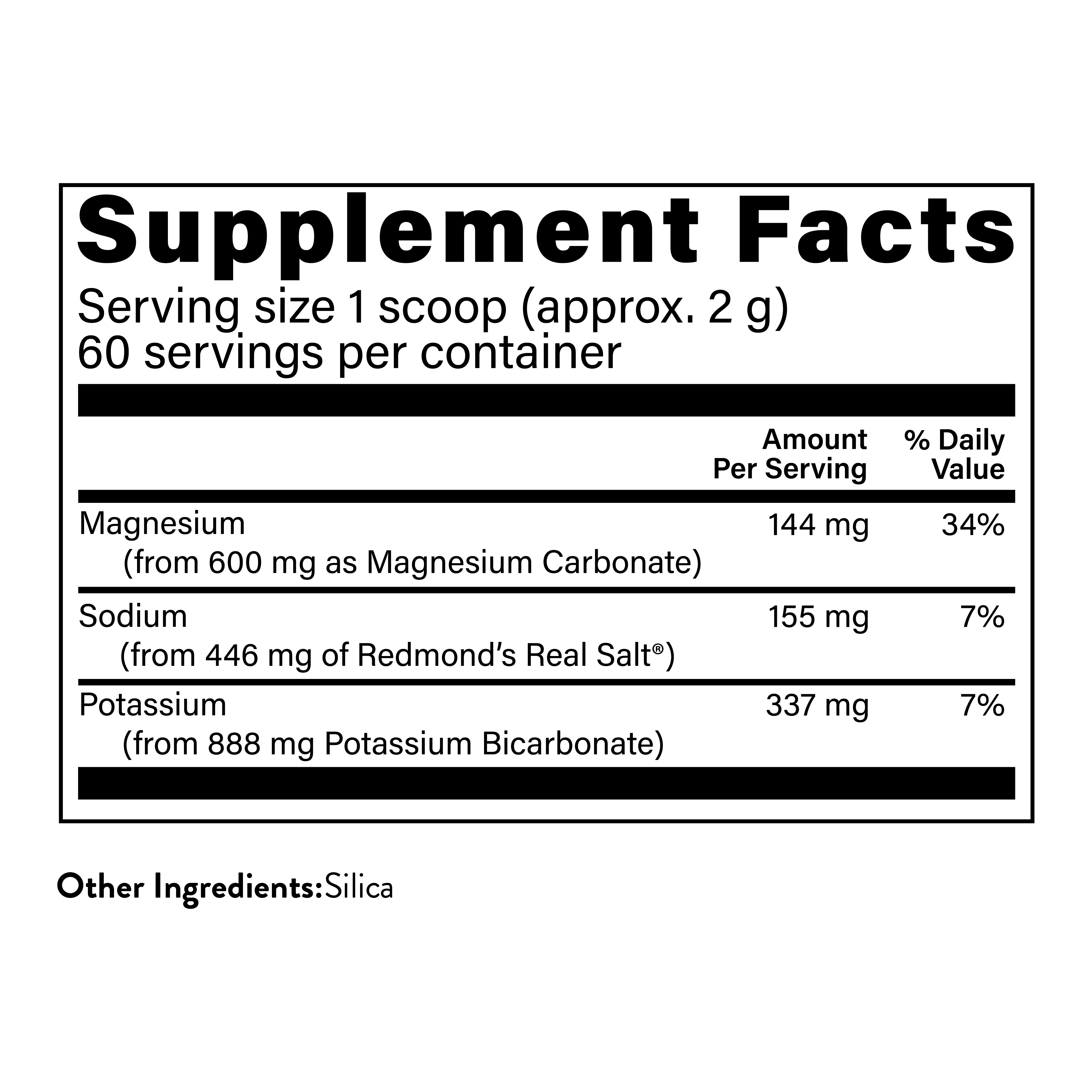 Natural Grocers Brand Electrolyte Powder 6 OZ - Supplement Facts