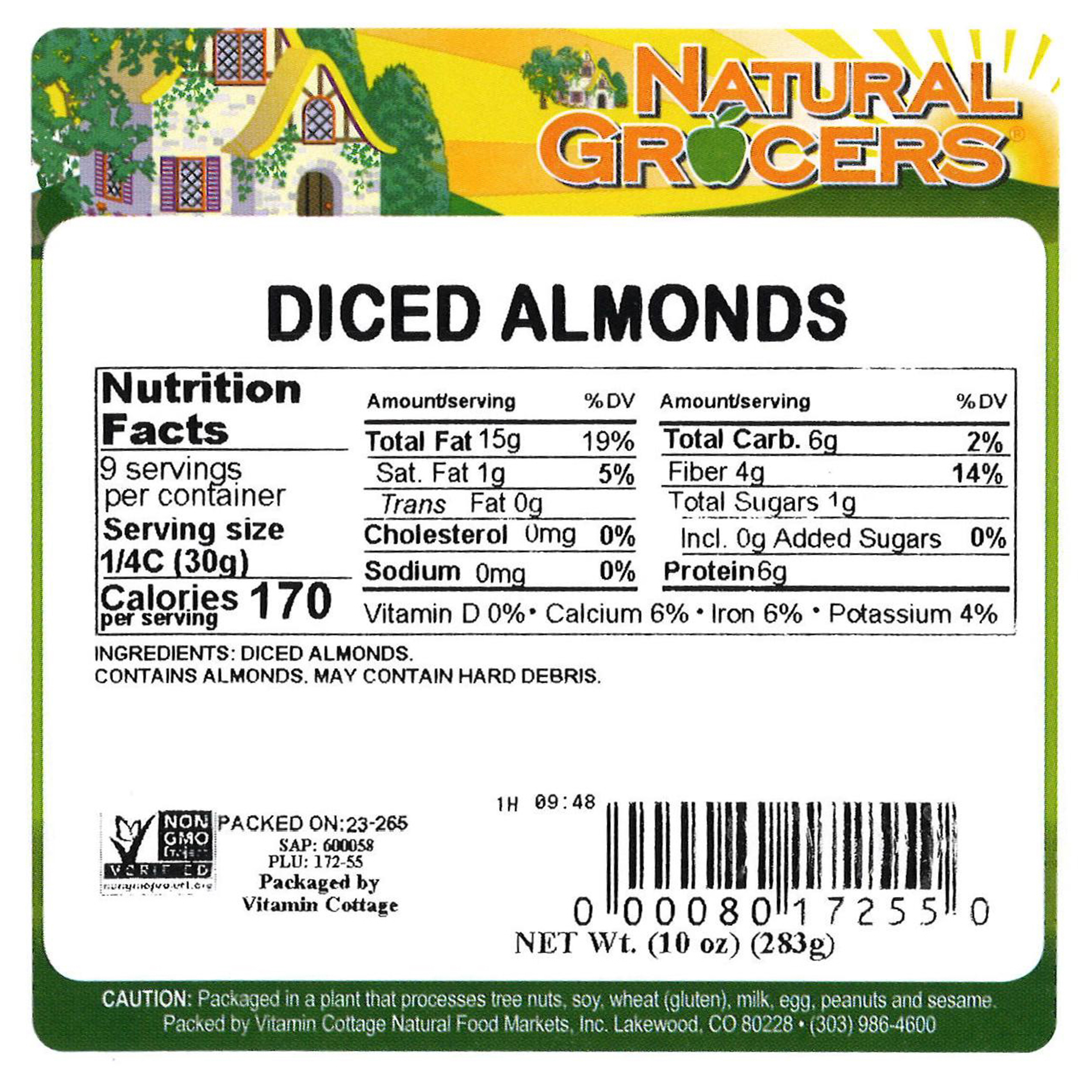 Almonds Diced Non-gmo 10 Oz