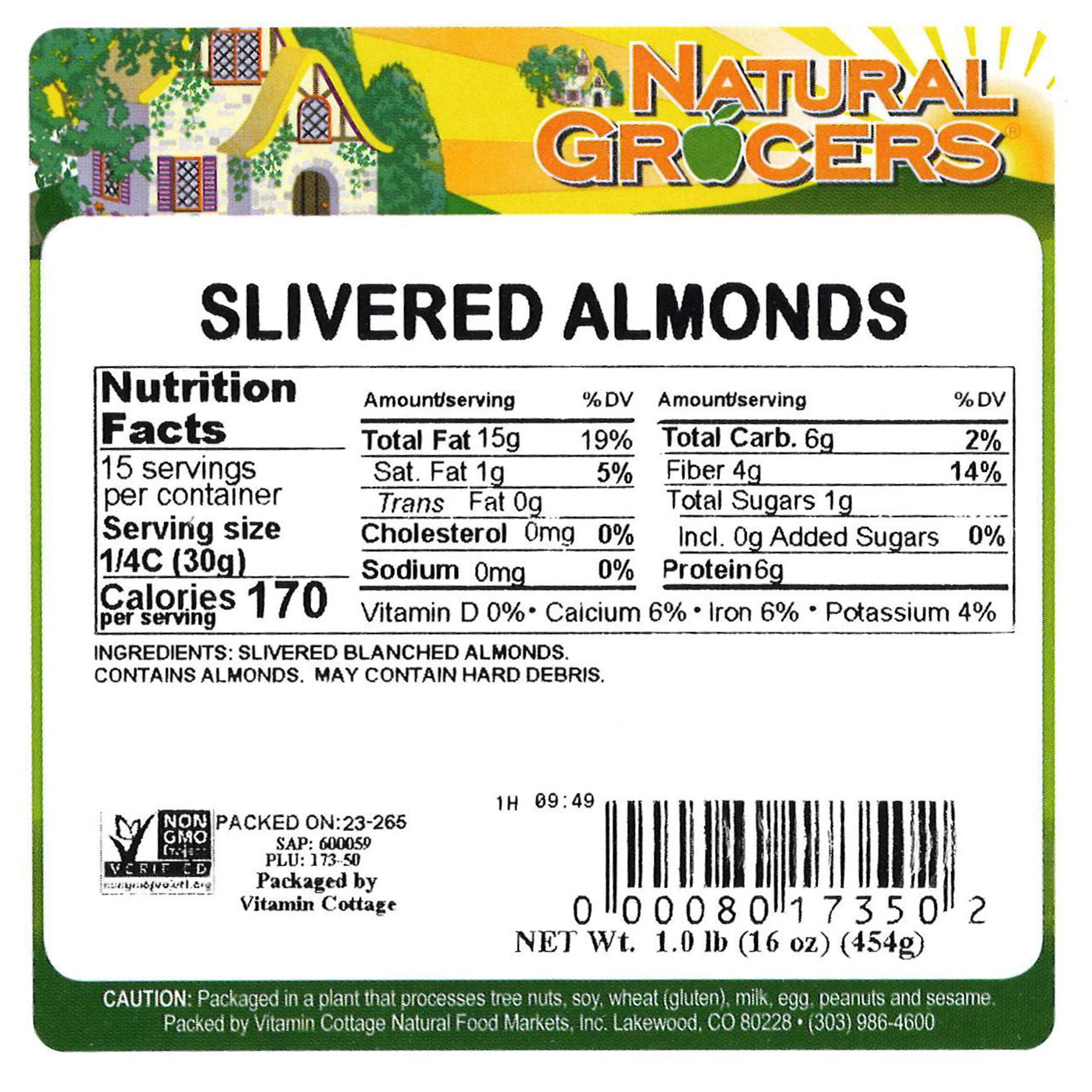 Almonds Slivered Non-gmo 1 Lb