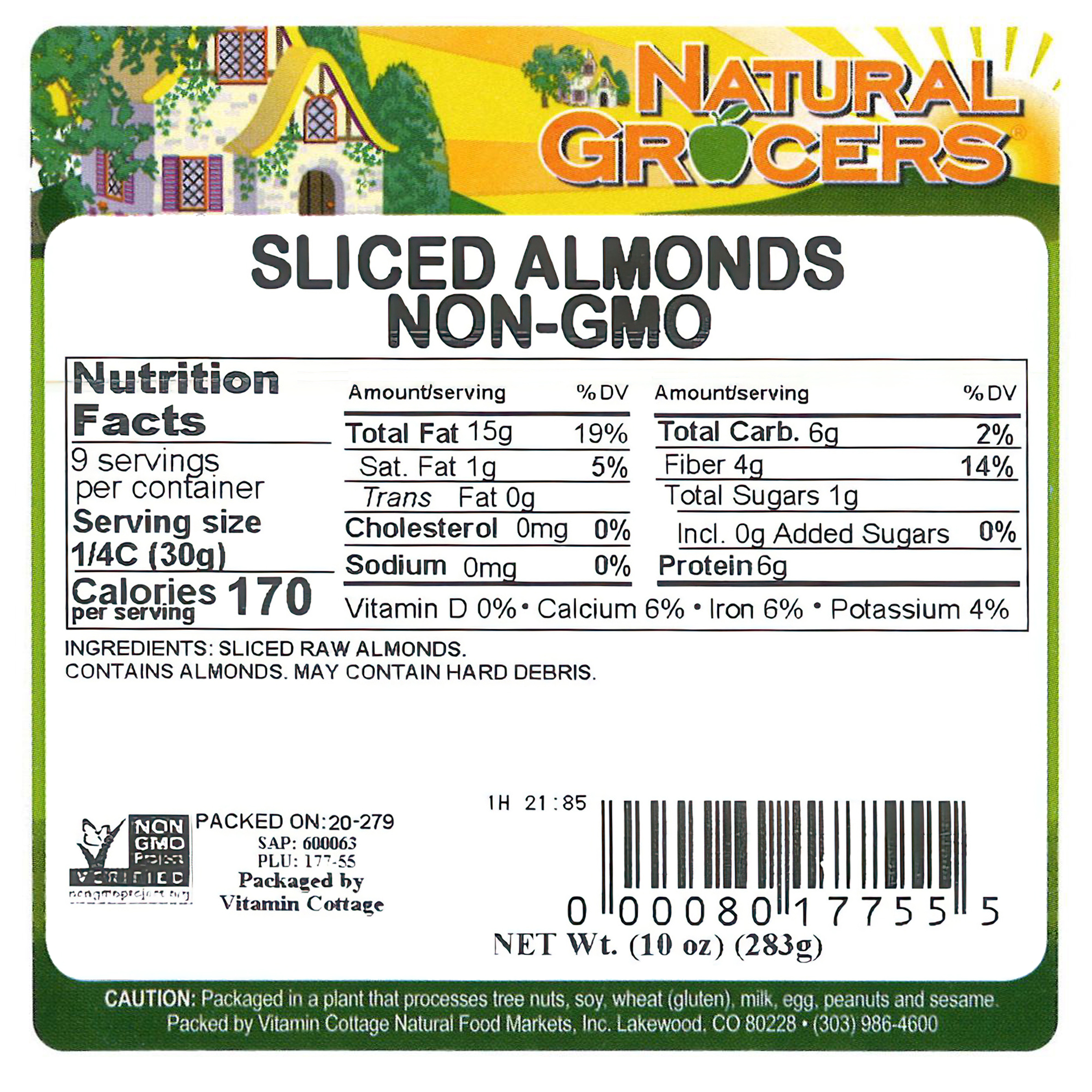Almonds Sliced Non-gmo 10 Oz