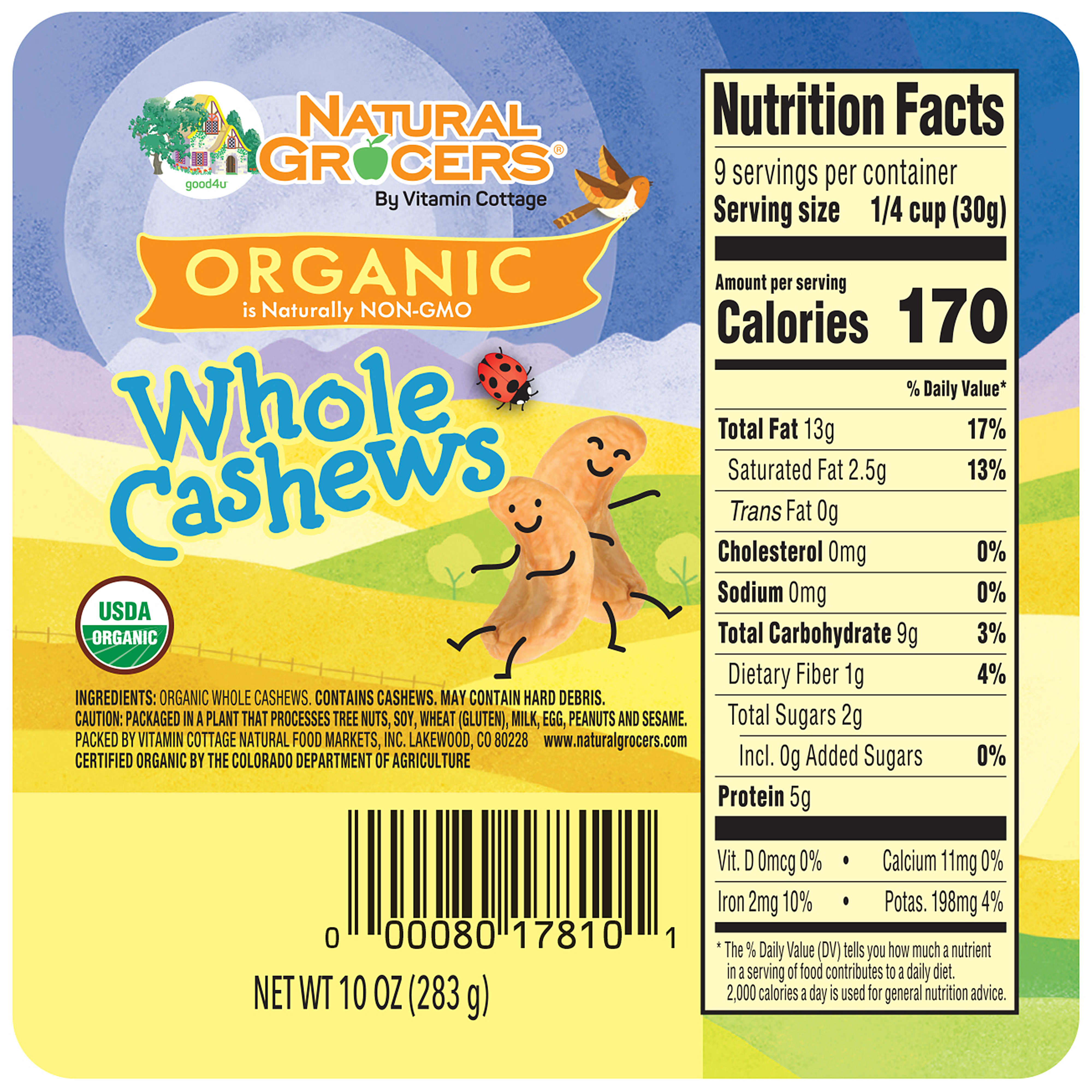 Cashews Whole Org 10 Oz