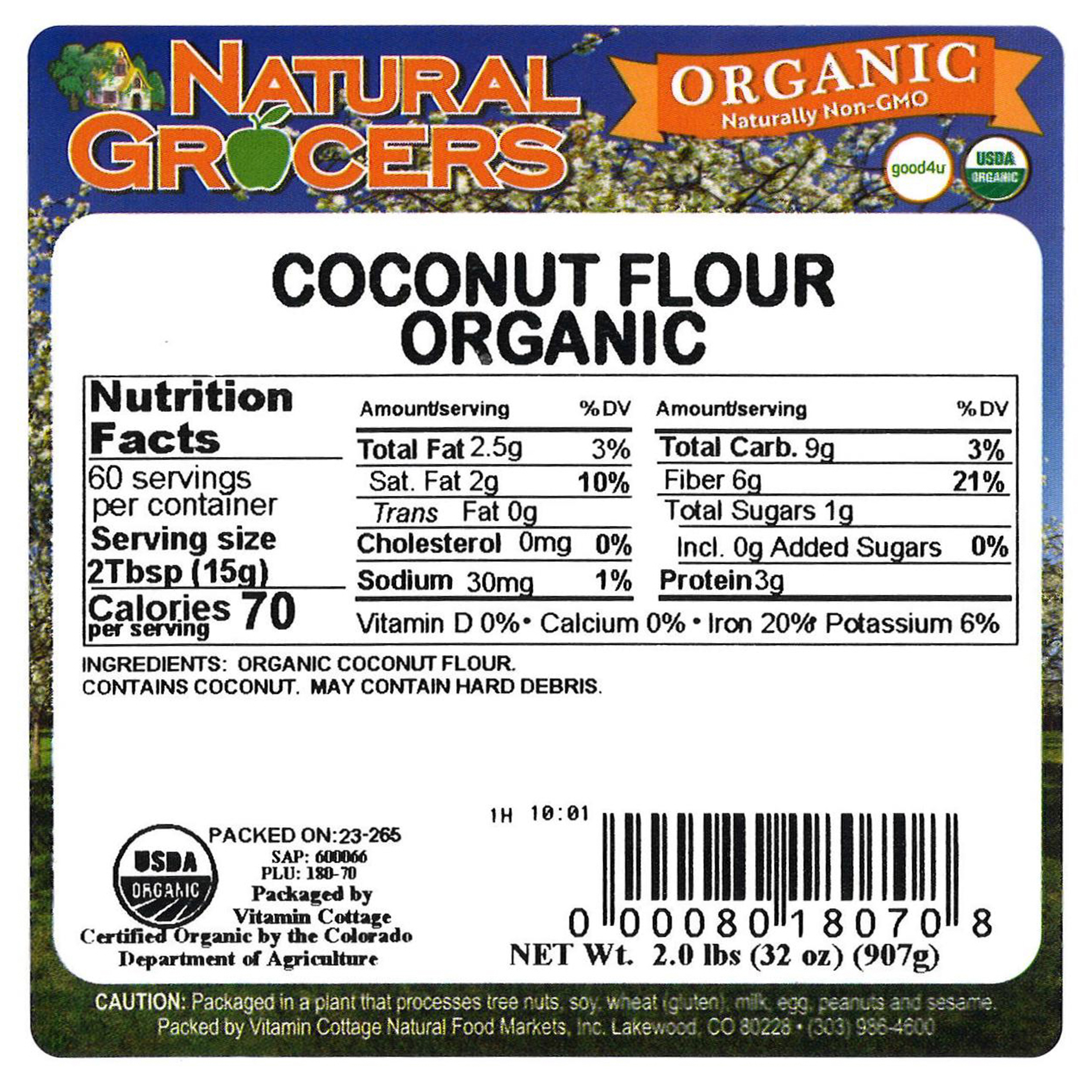 Flour Coconut Org 2 Lb