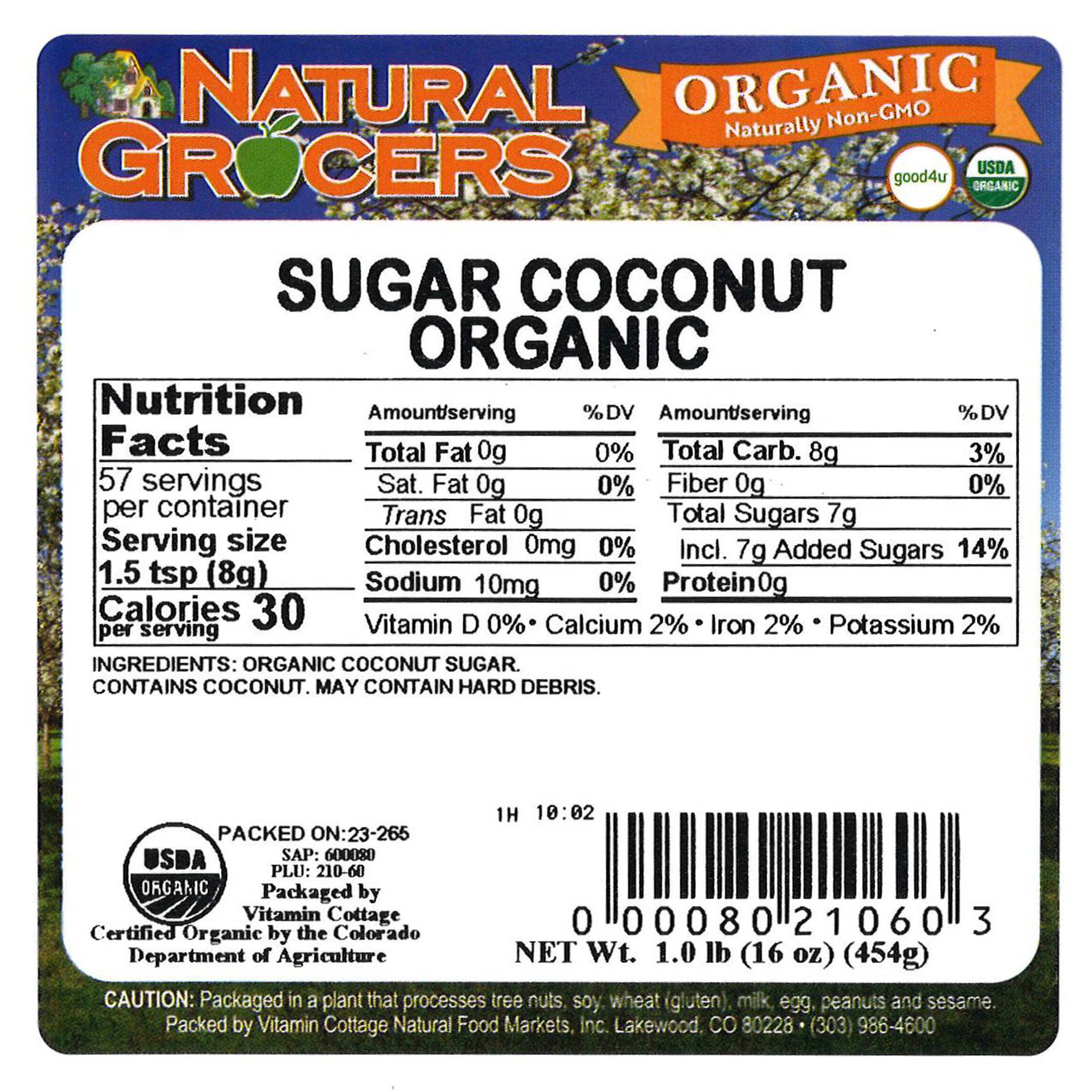 Sugar Coconut Org 1 Lb