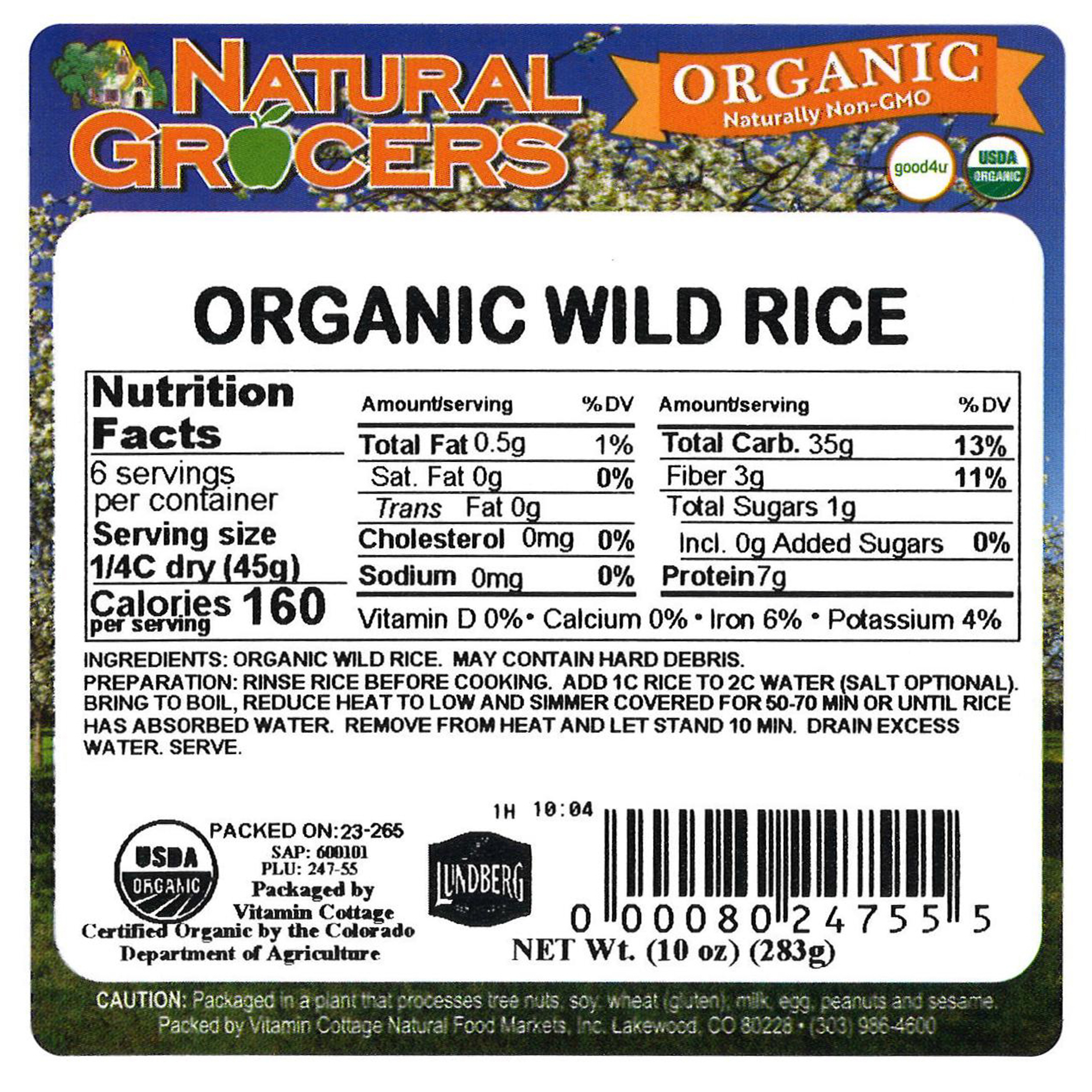 Rice Wild Org 10 Oz