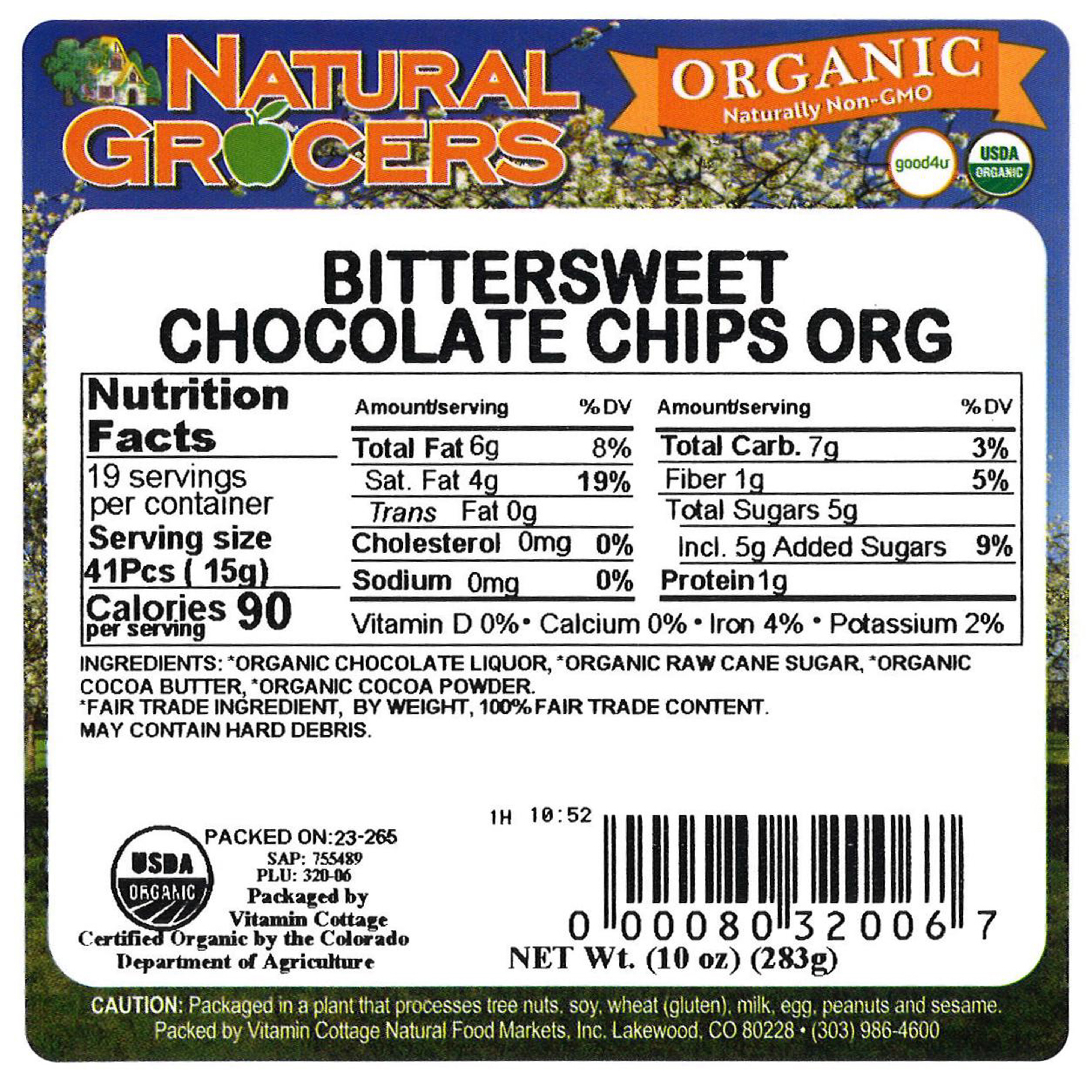 Chips Choc Btrswt Og Fairtrde 10 Oz