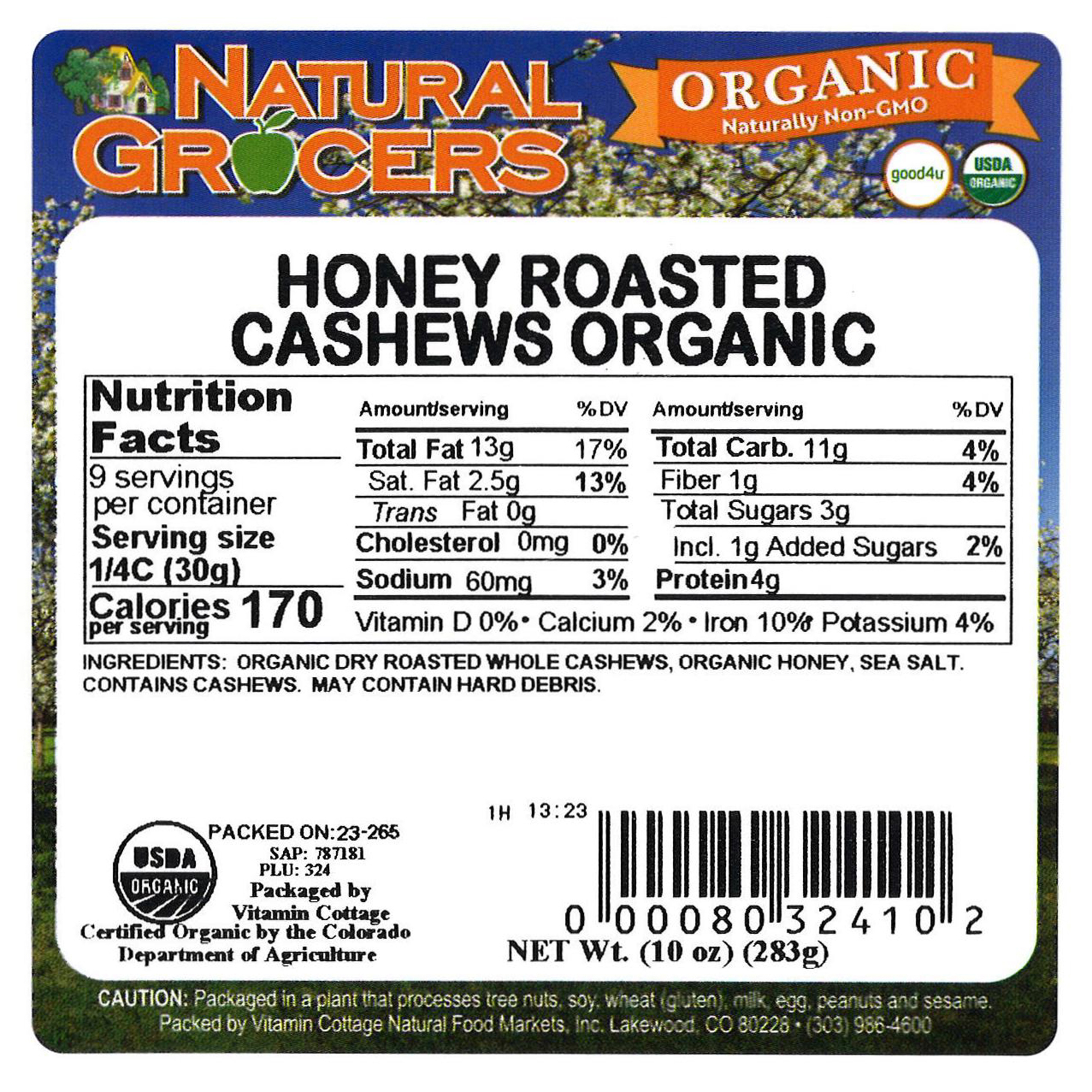 Cashews Honey Rstd Org 10 Oz