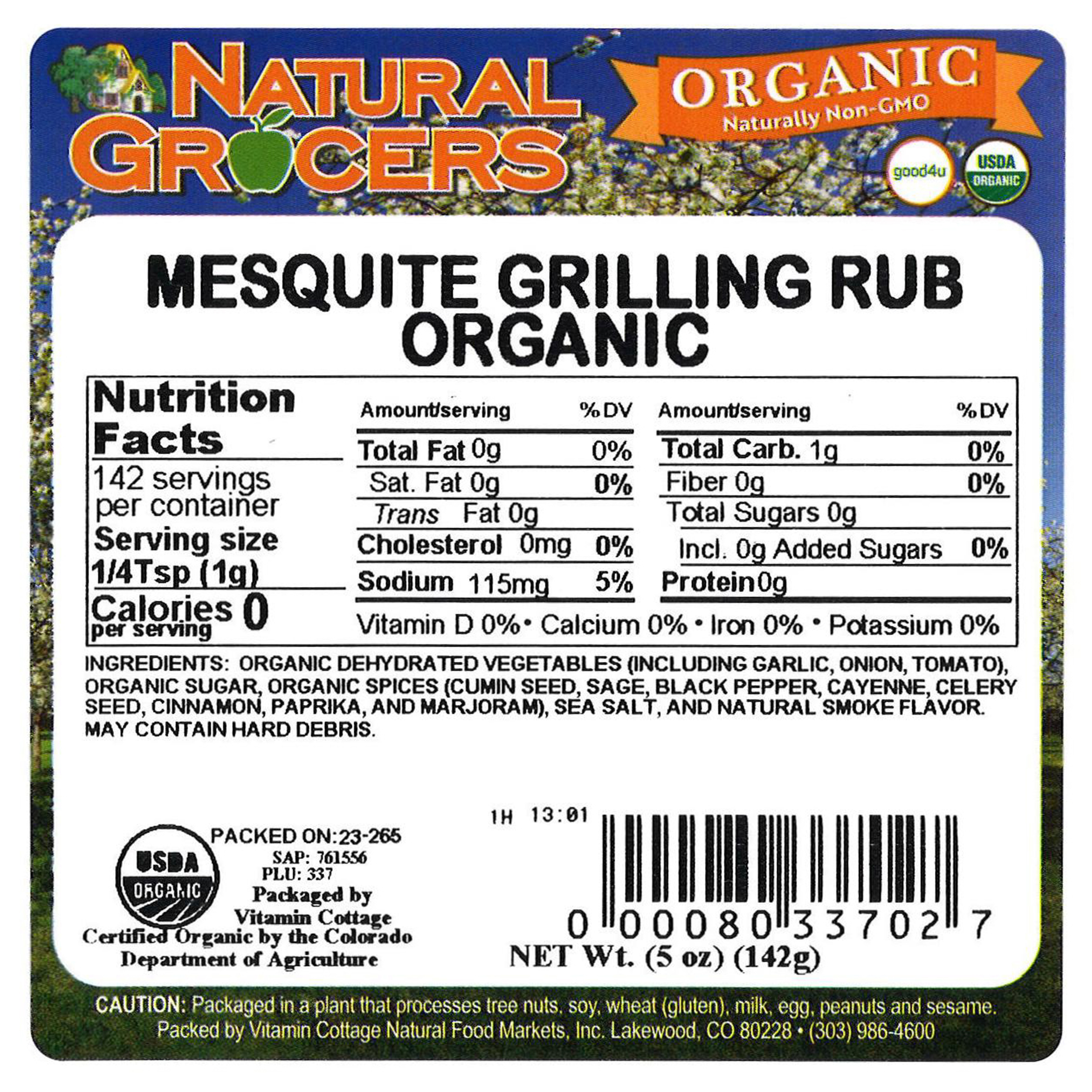 Mesquite Grilling Rub Org 5 Oz