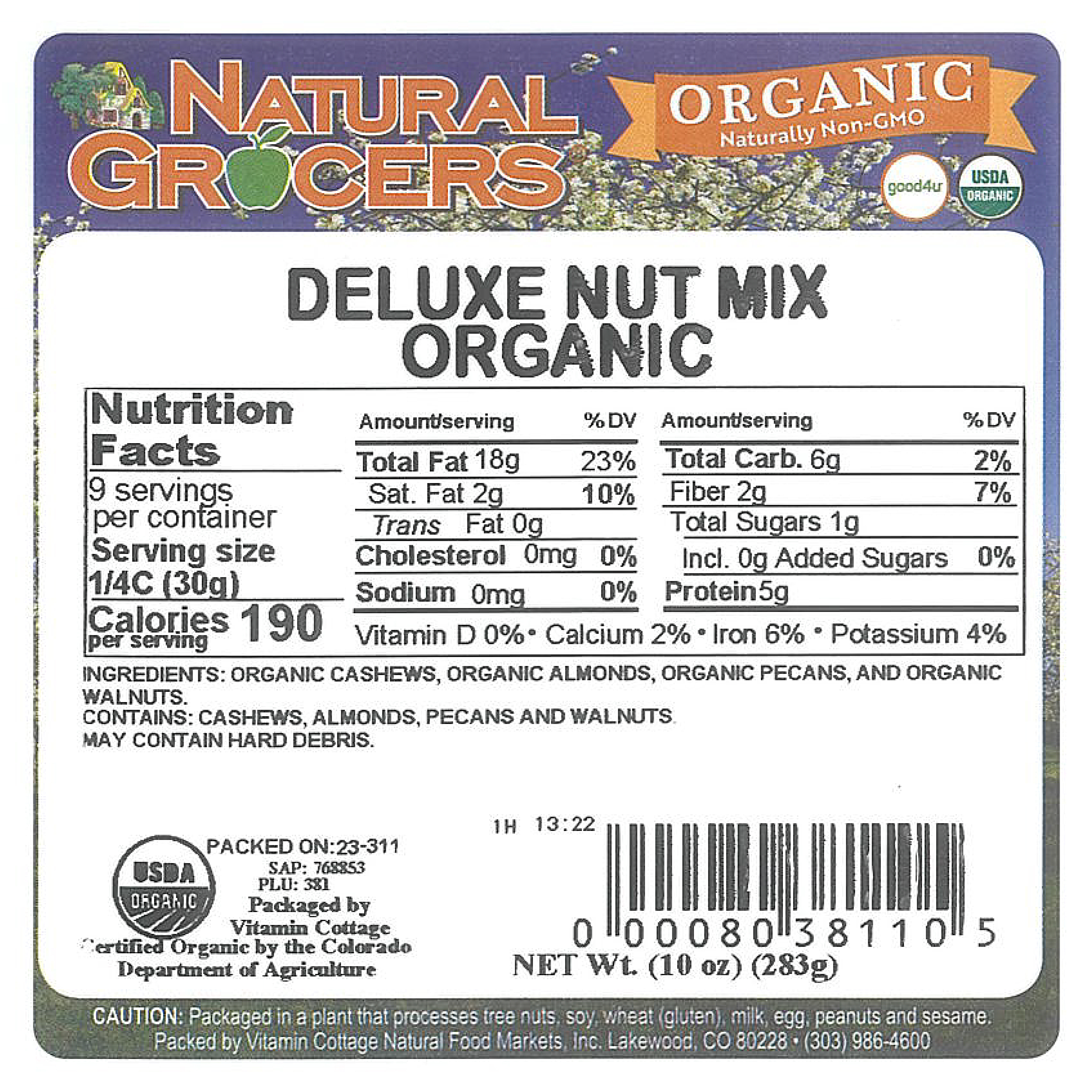 Mix Deluxe Nut Org 10 Oz