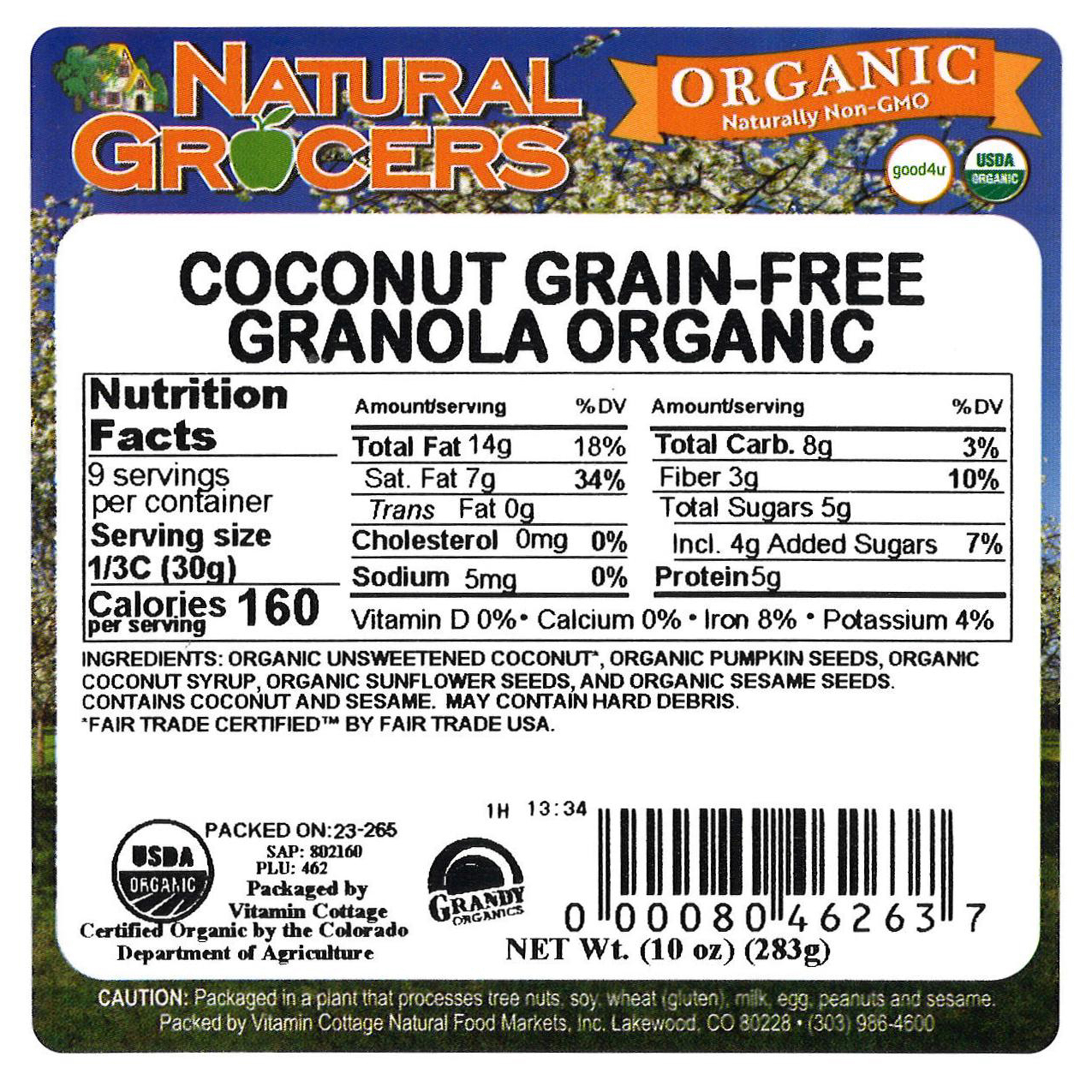 Granola Coconut Grain-free Og 10 Oz