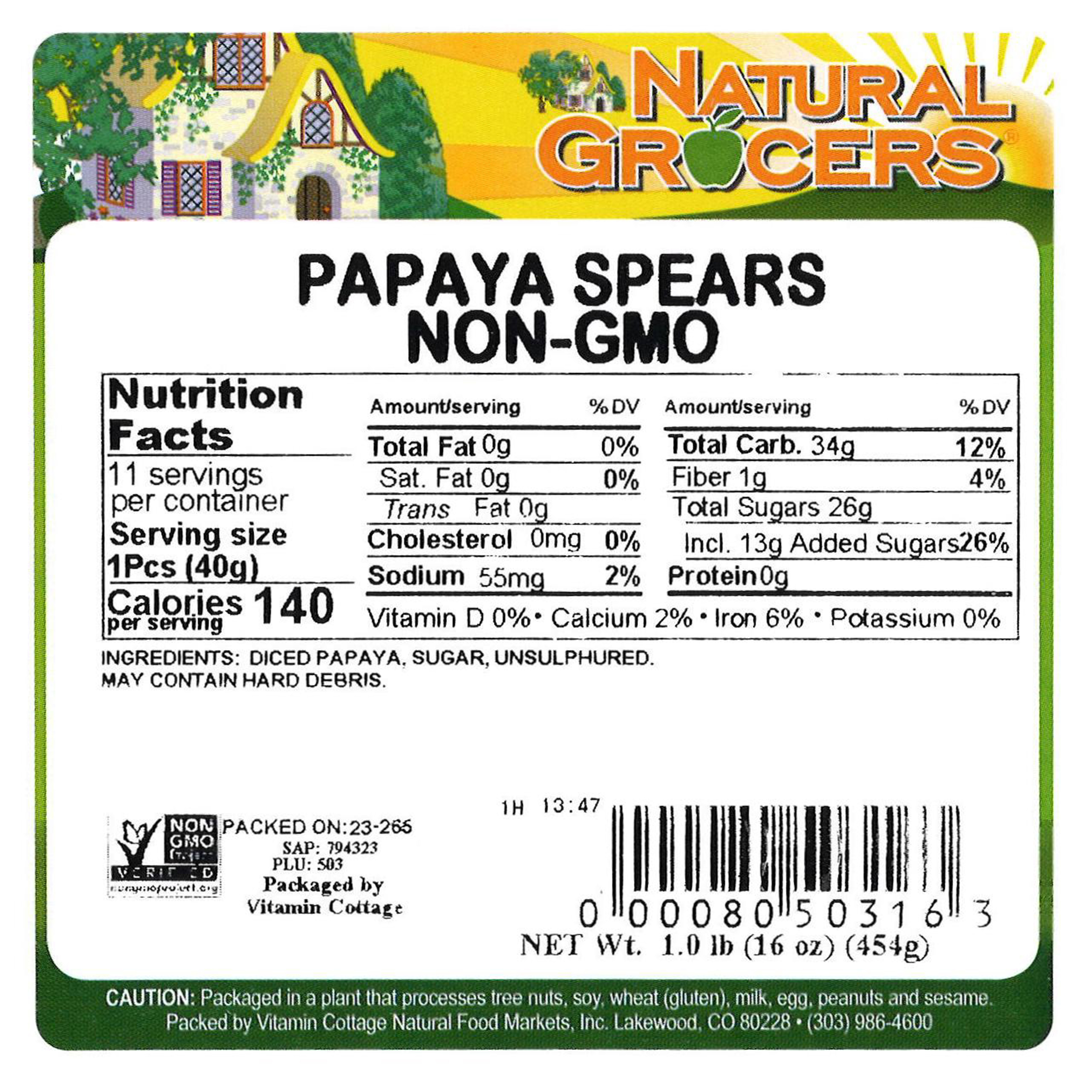 Papaya Spears 1 Lb