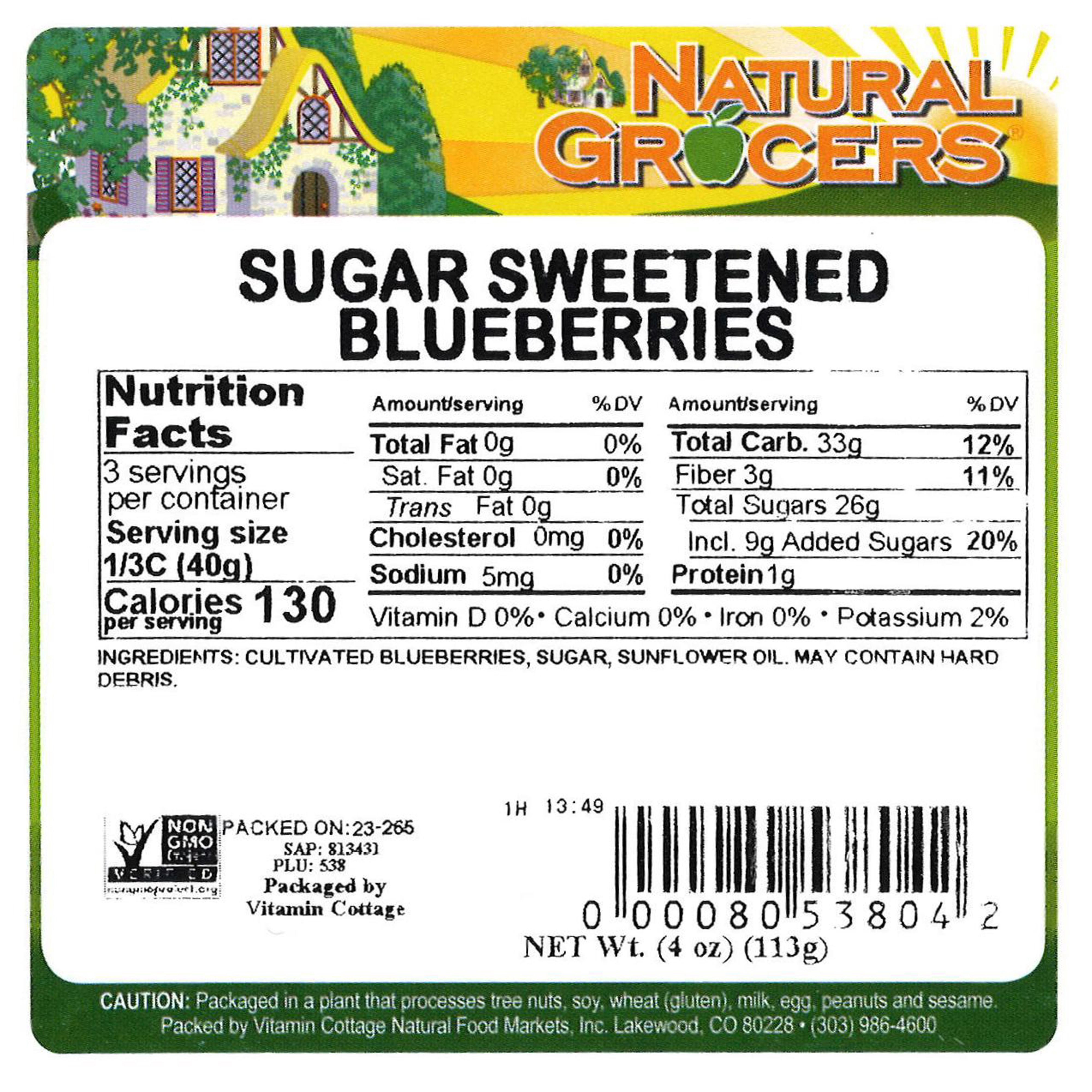 Blueberries Dried Sugar Swtnd 4 Oz