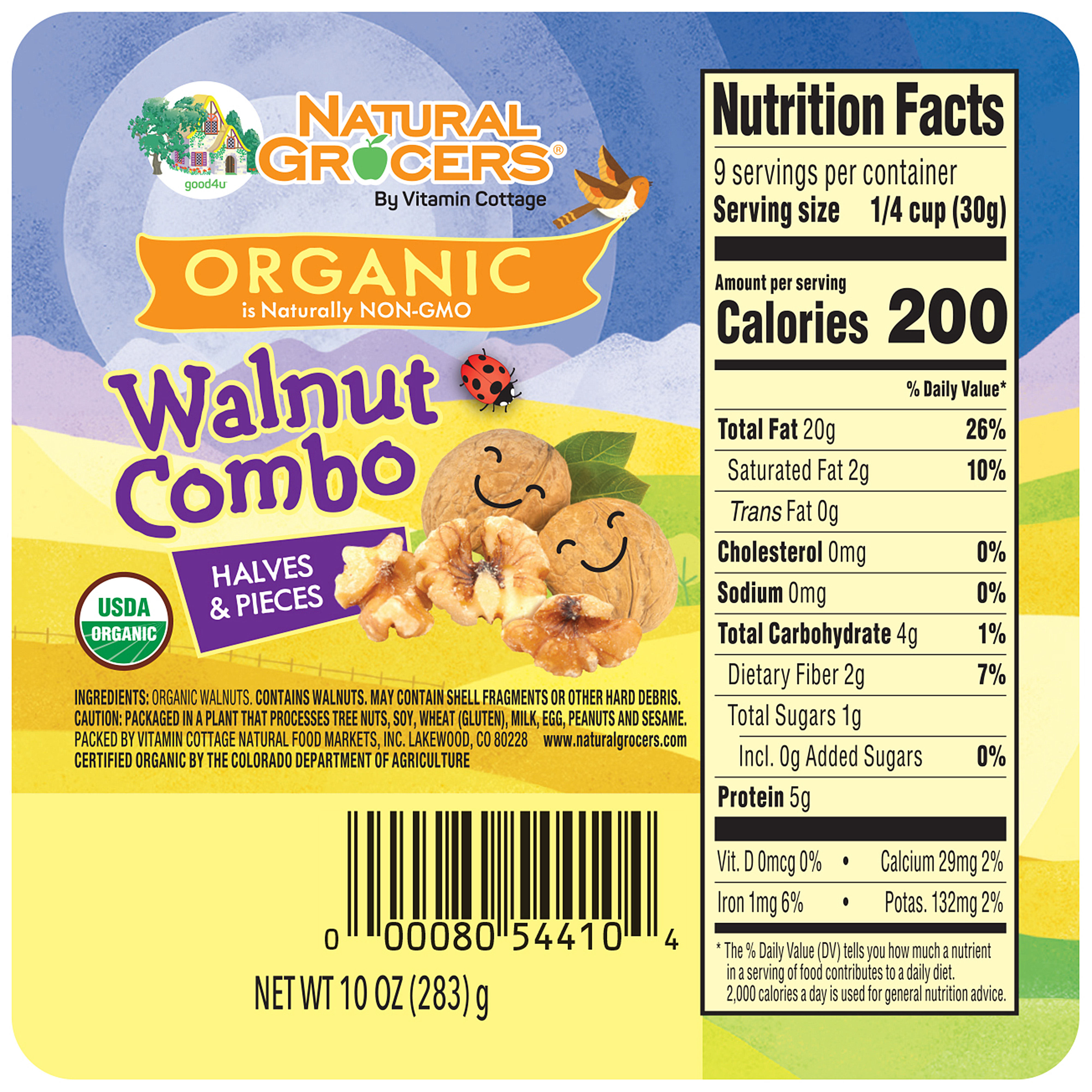 Walnut Halves/ Pieces Org 10 Oz