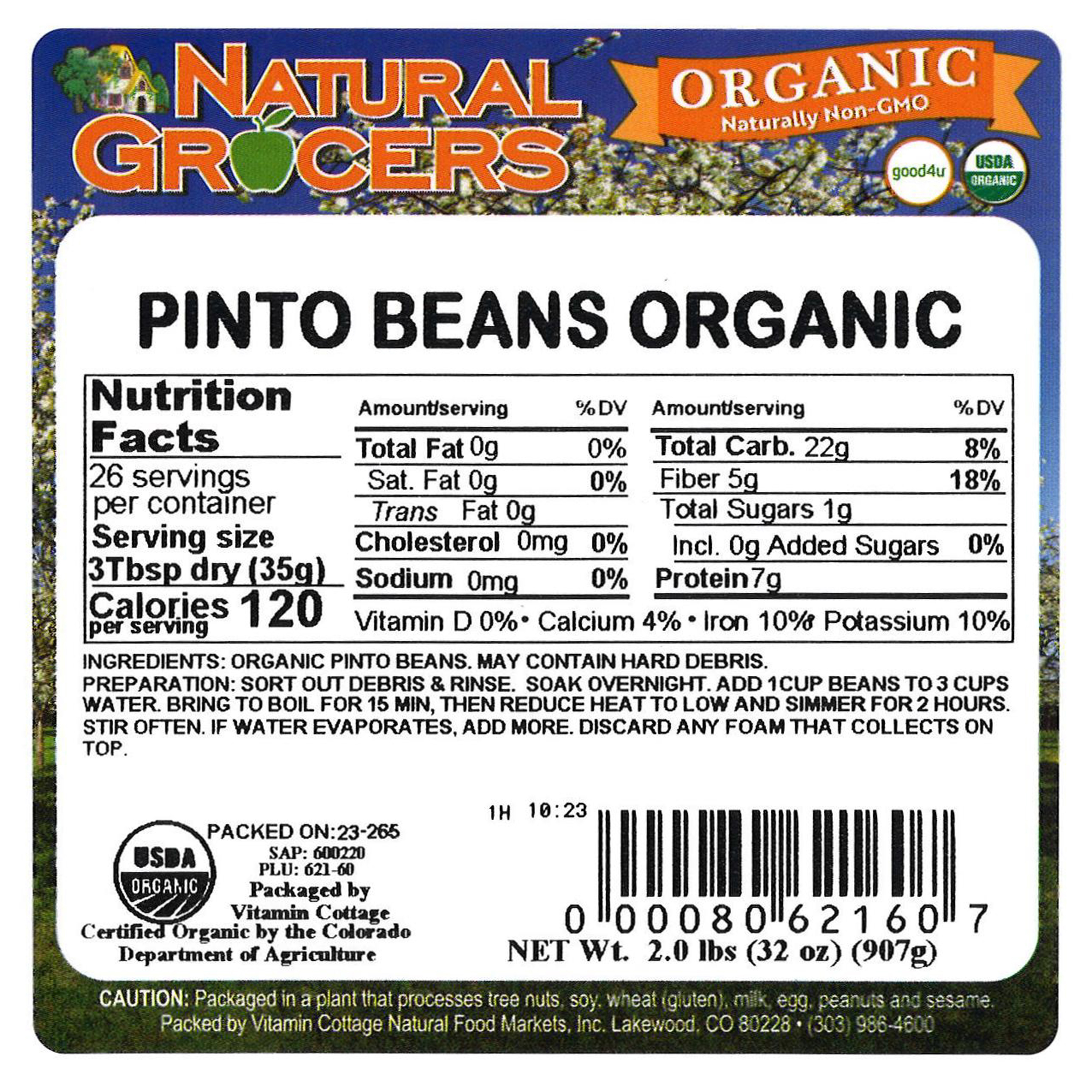 Beans Pinto Org 2 Lb