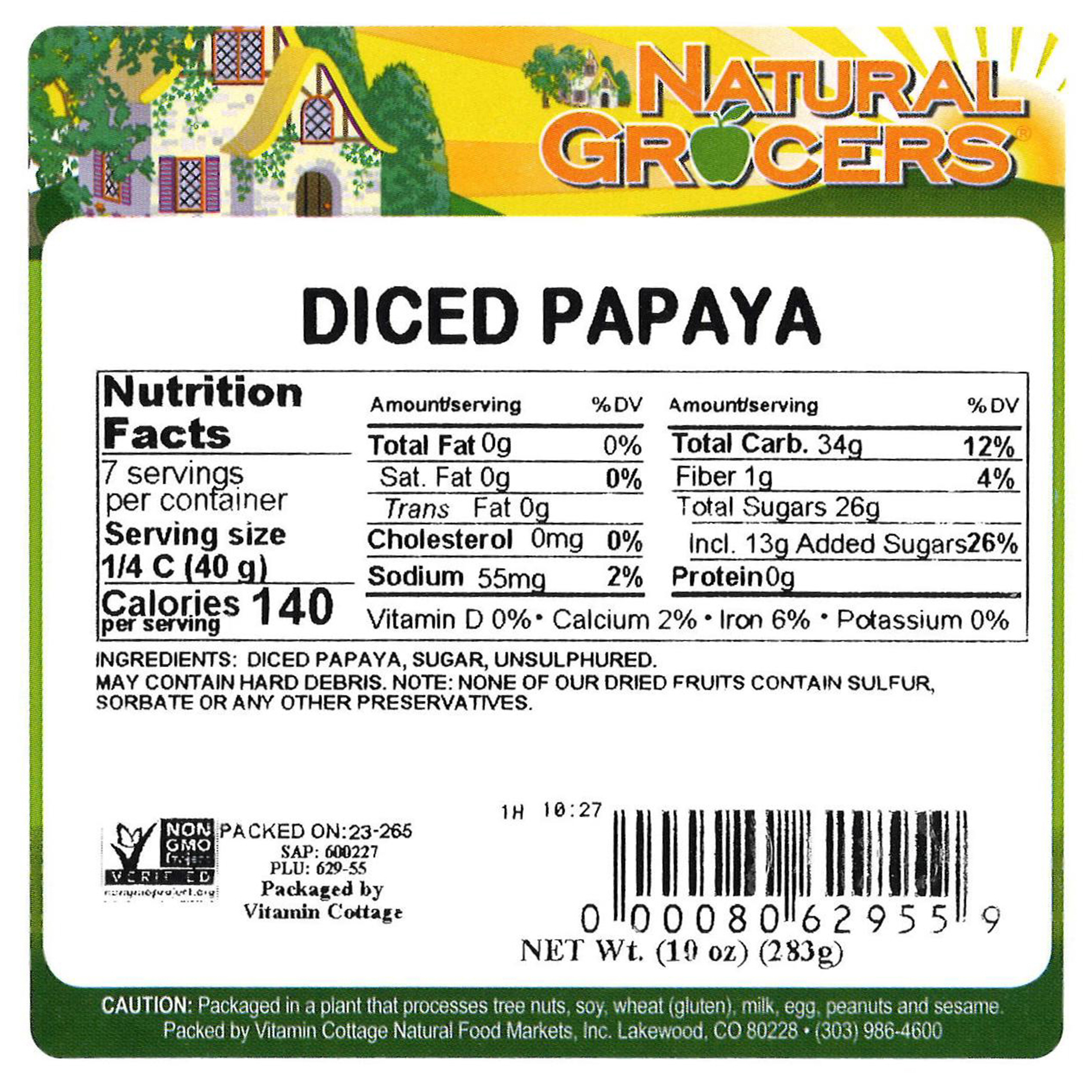 Papaya Diced Non-gmo 10 Oz