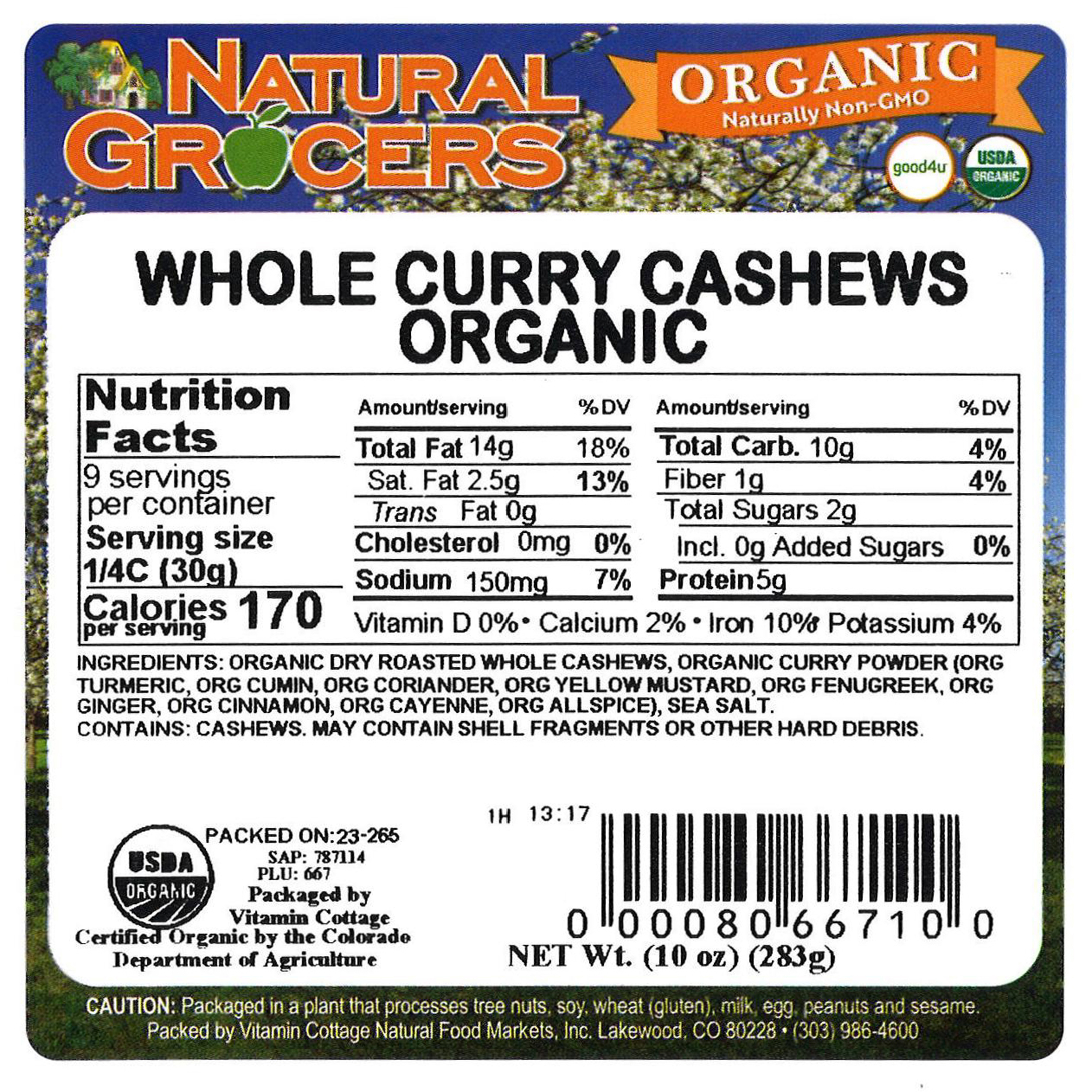 Cashews Curry Org 10 Oz