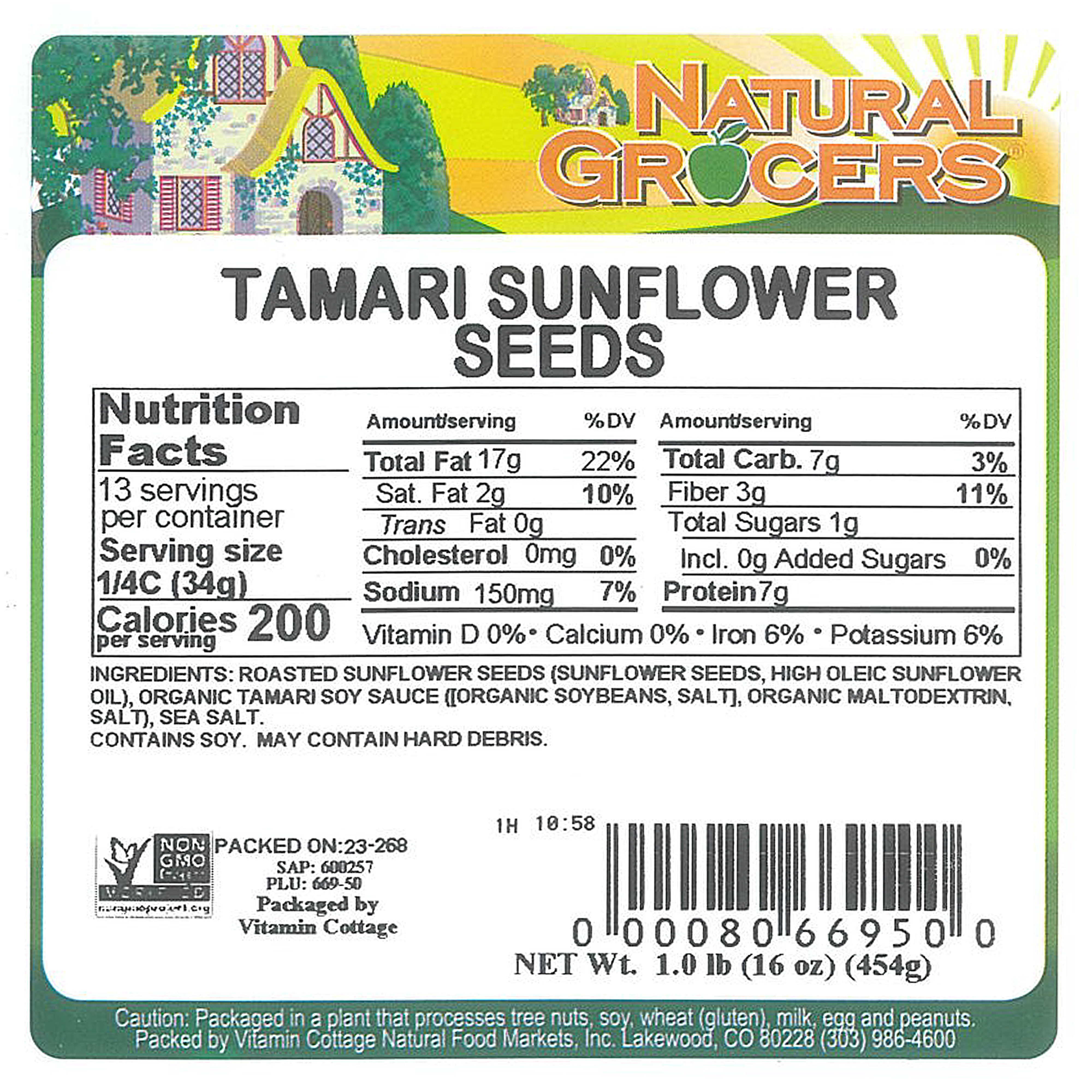 Seeds Sunflr Tamari Non-gmo 1 Lb