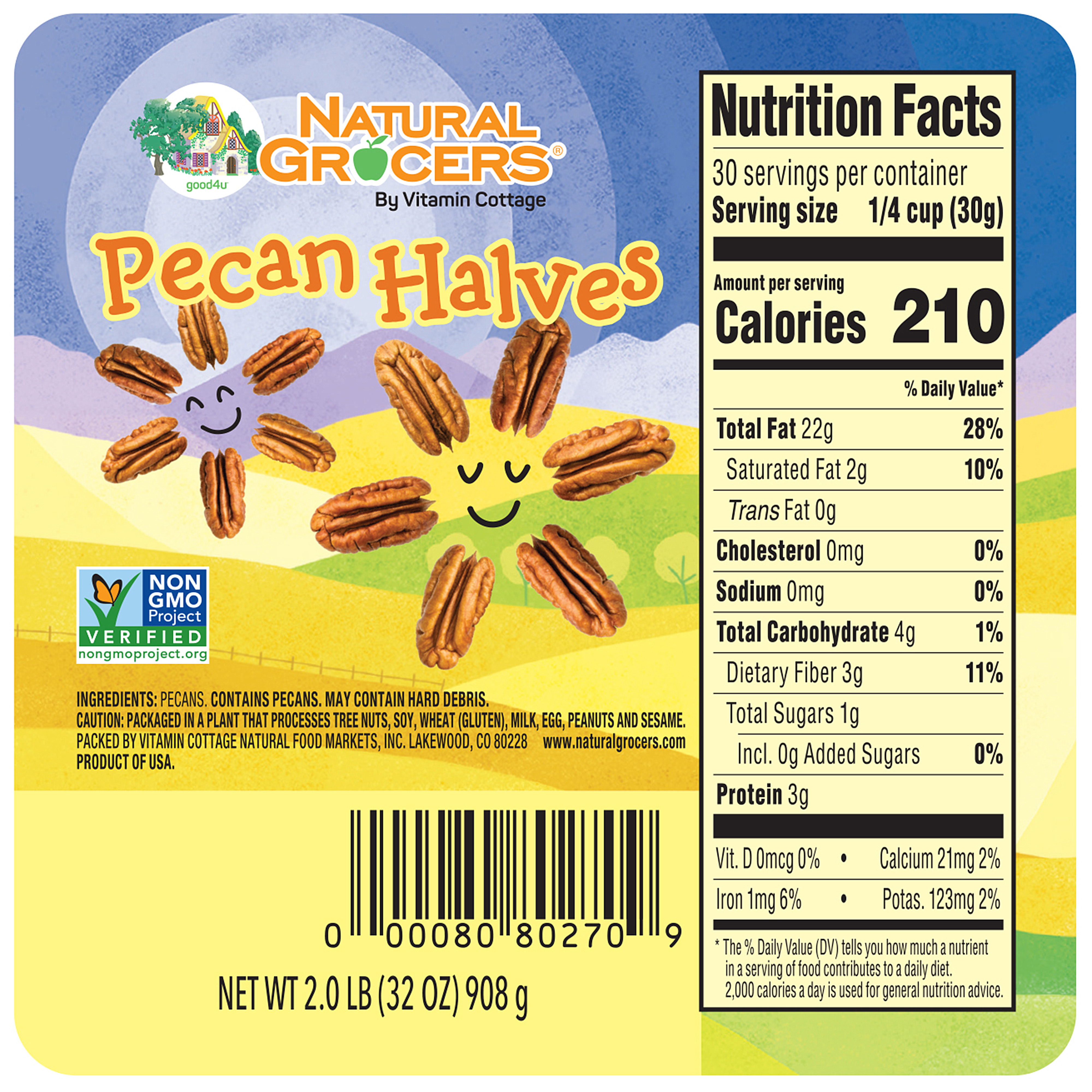Pecans Non-gmo 2 Lb