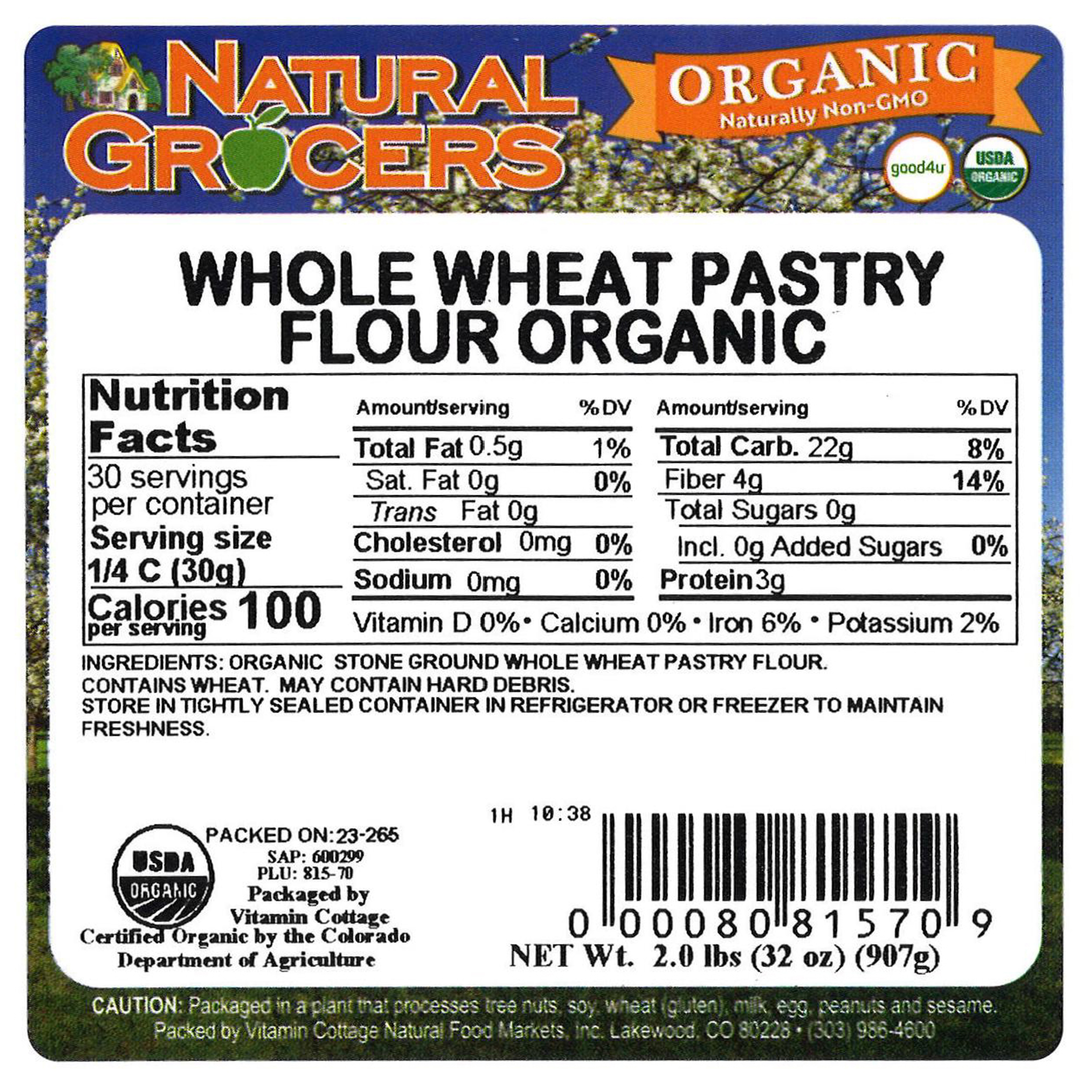 Flour Ww Pastry Org 2 Lb