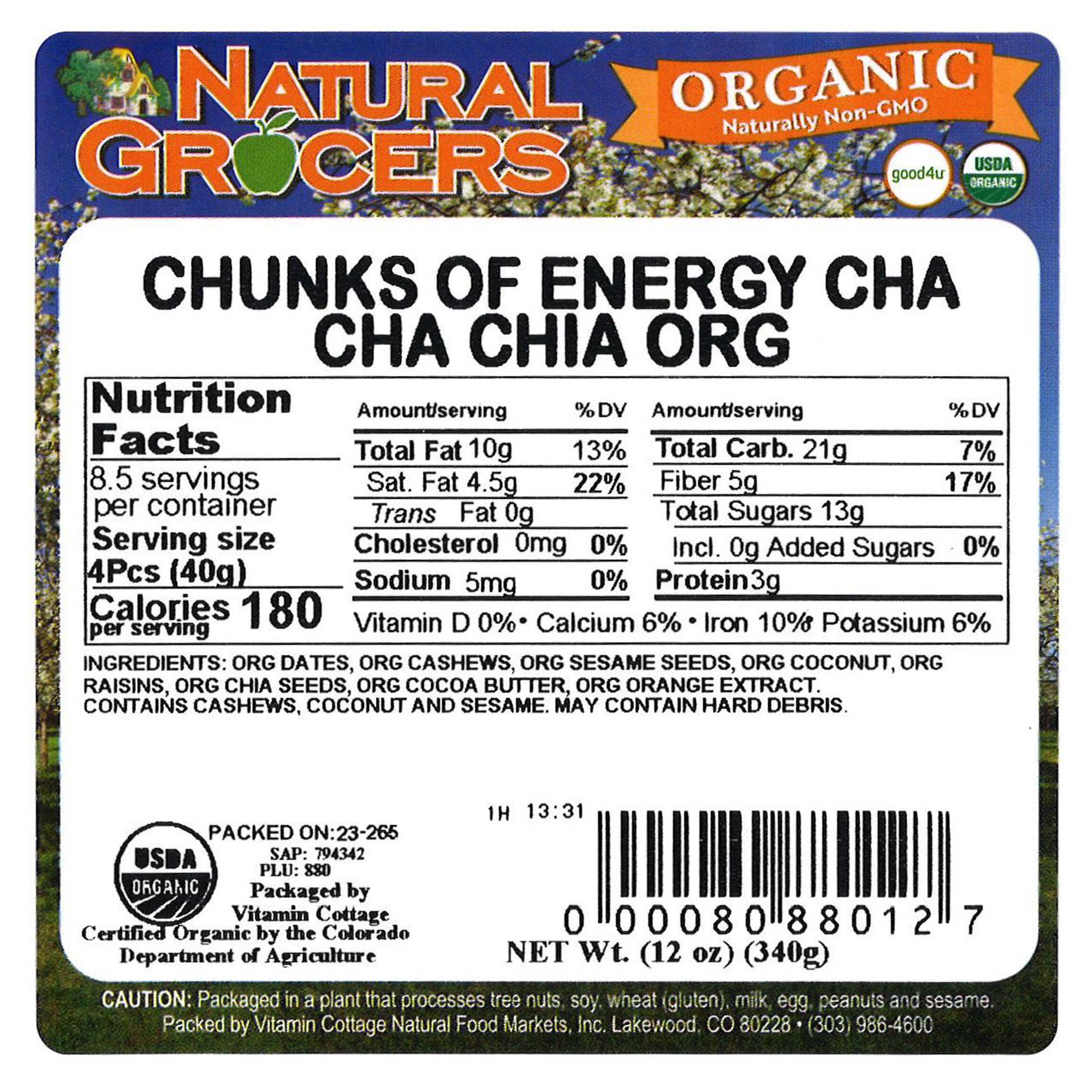 Chnks Energy Cha Chia Org 12 Oz