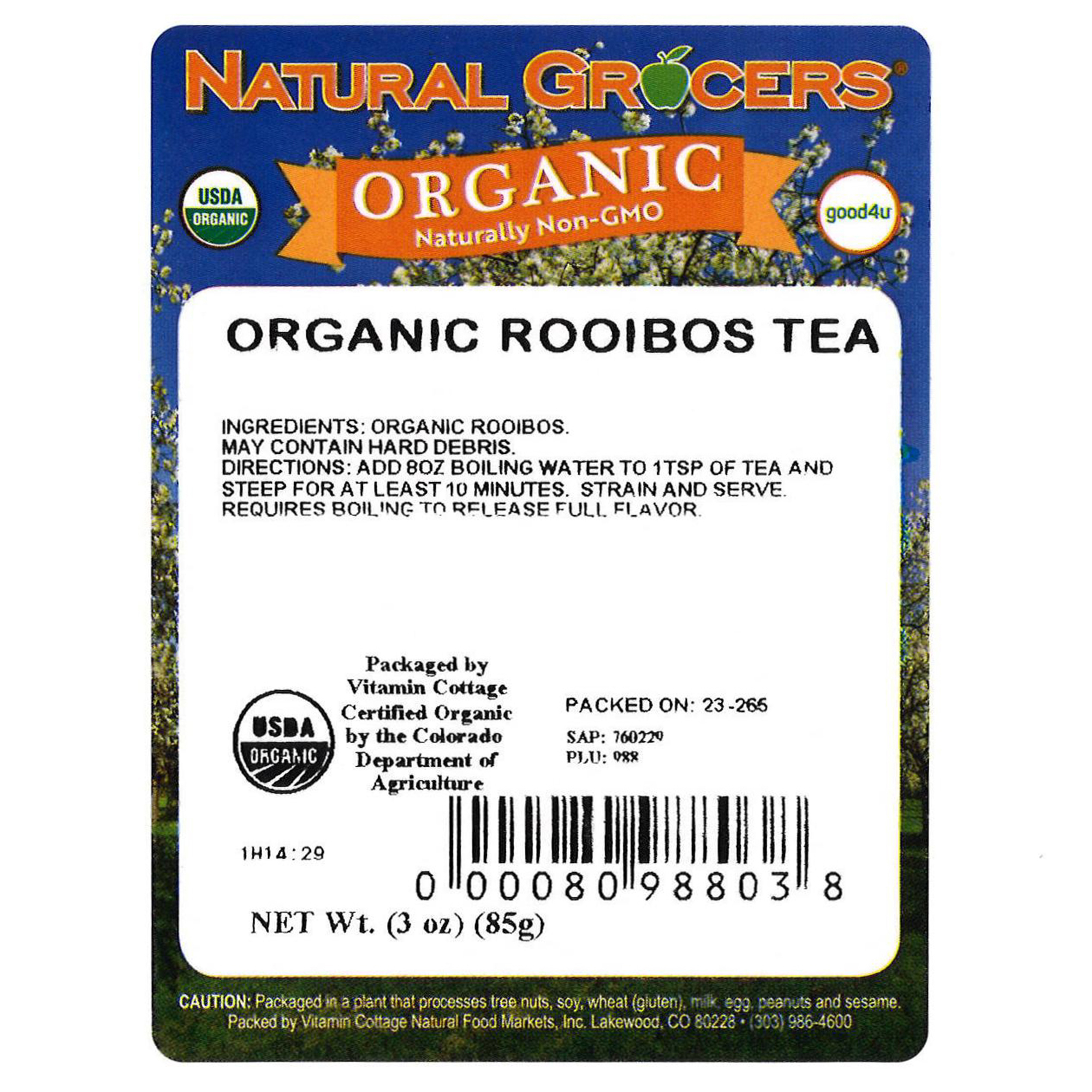 Tea Rooibos Org 3 Oz