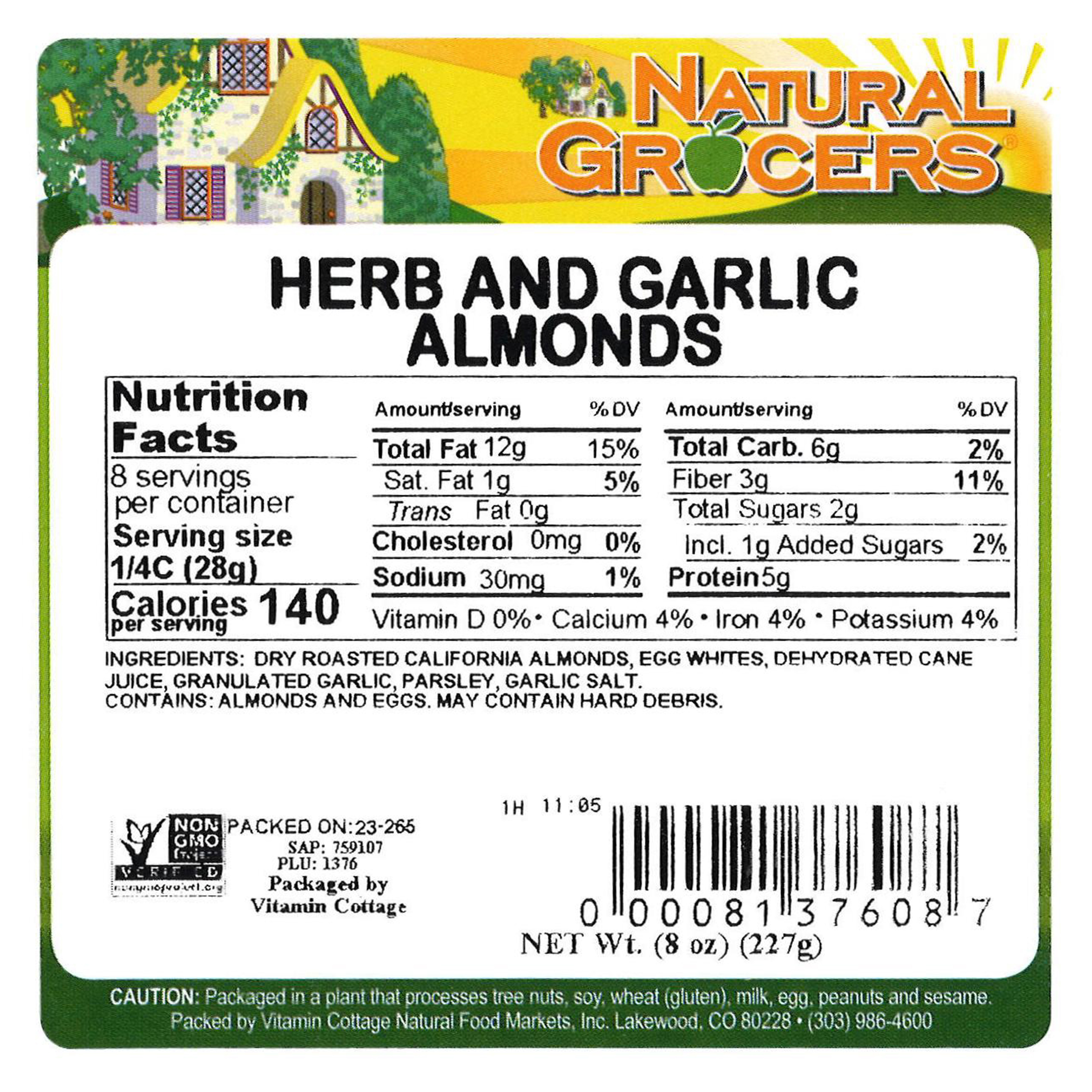 Almonds Herb & Garlic Non-gmo 8 Oz