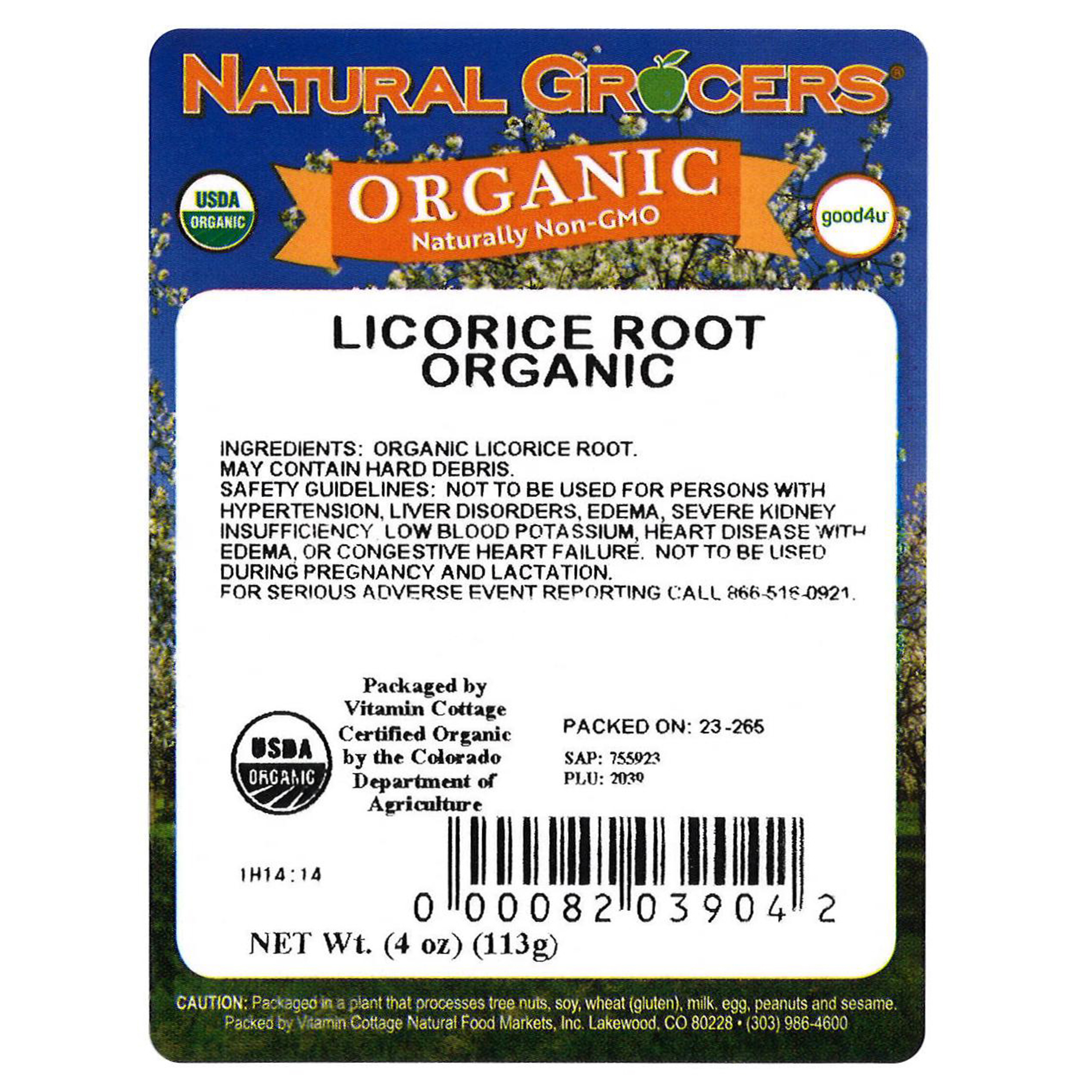 Licorice Root C/s Org 4 Oz