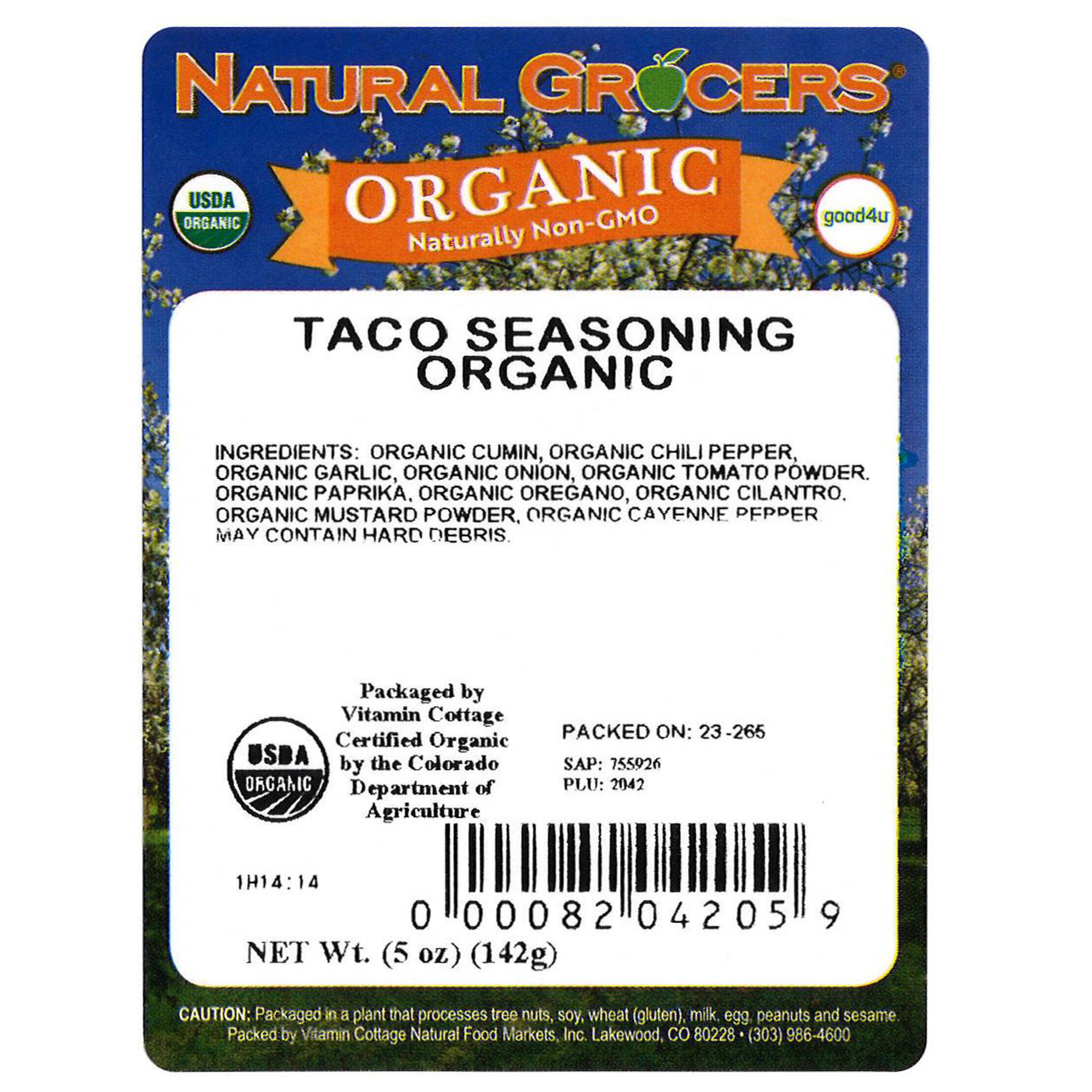 Taco Seasoning Blend Org 5 Oz