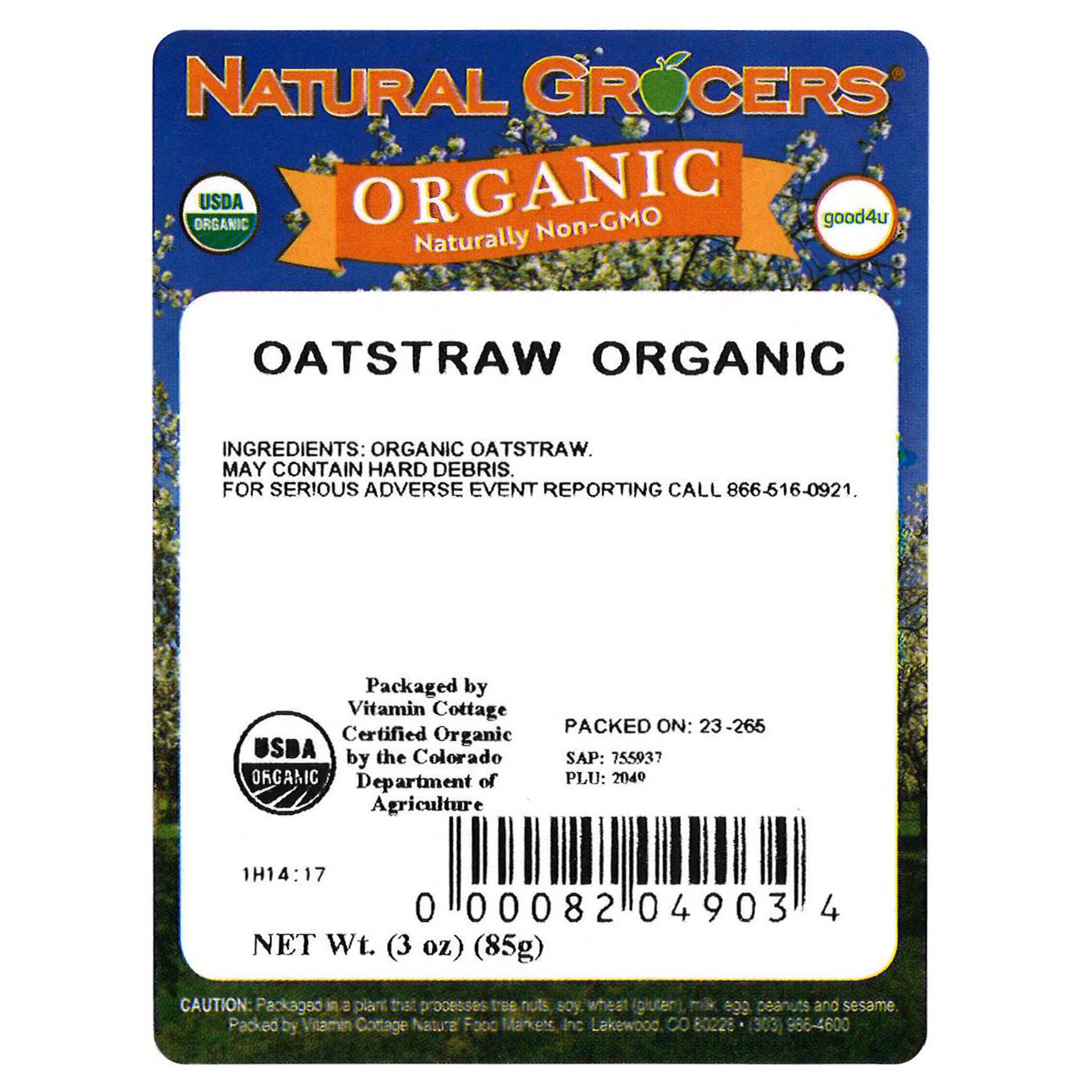 Oatstraw Green Tops C/s Org 3 Oz