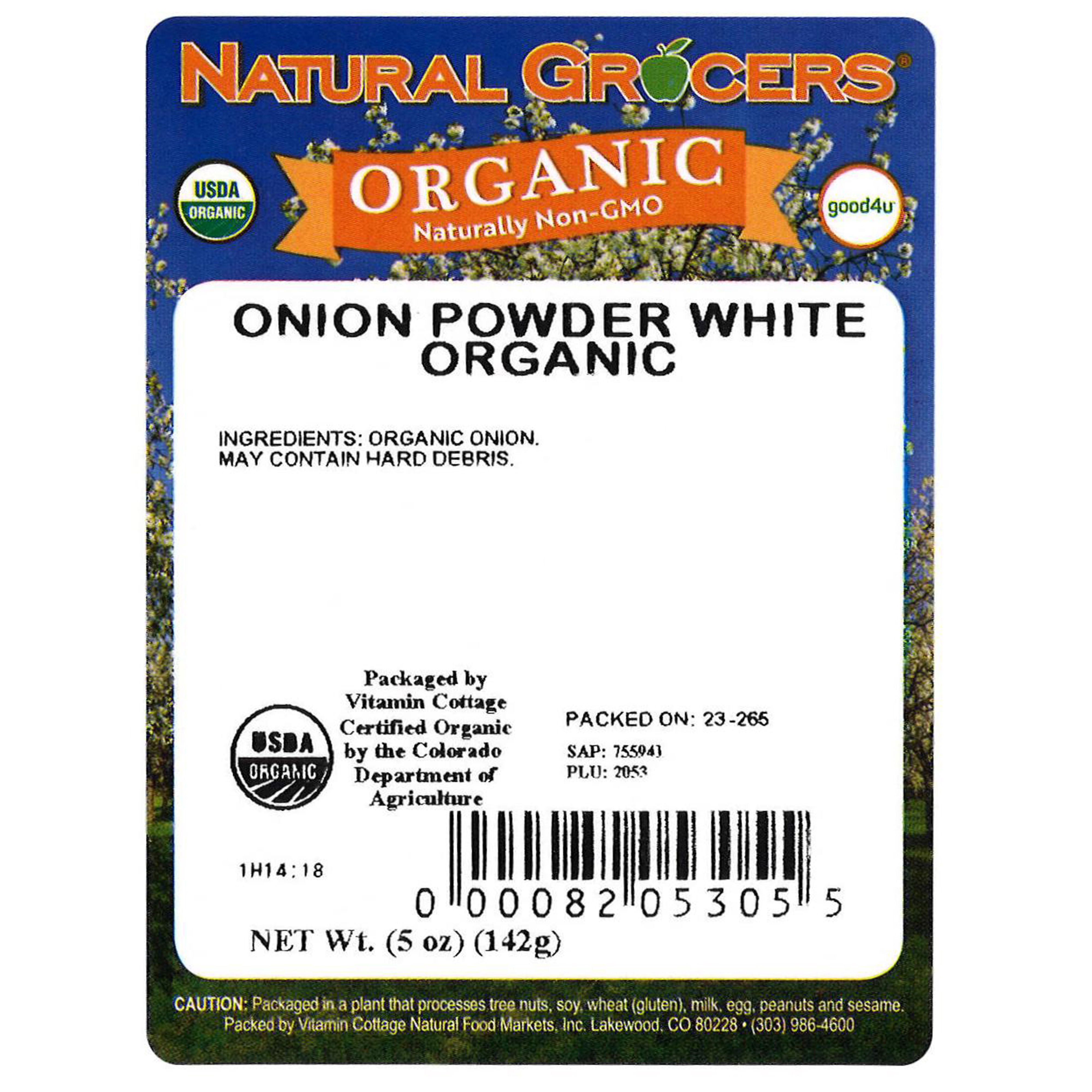 Onion White Pwd Org 5 Oz