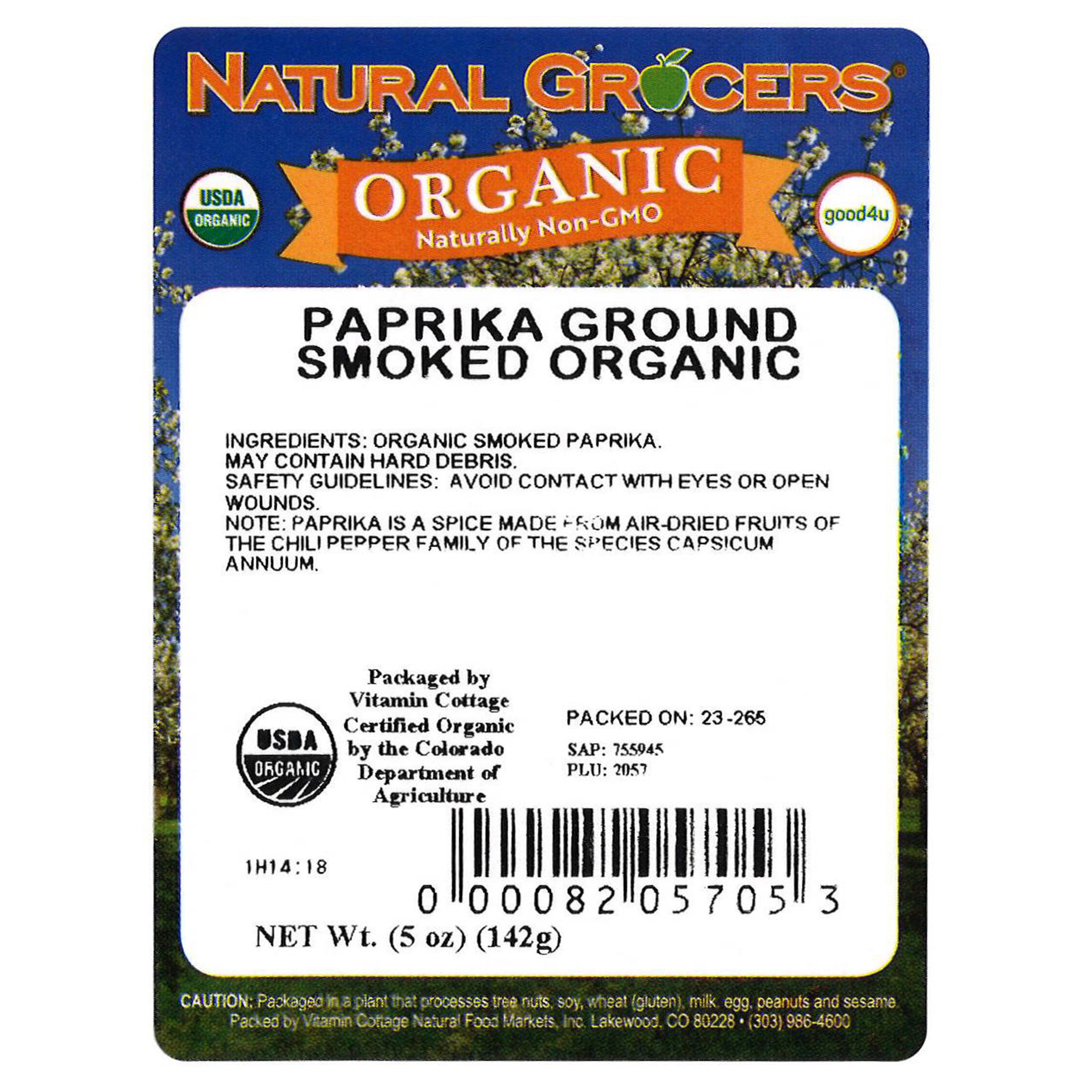 Paprika Grounded Smoked Org 5 Oz