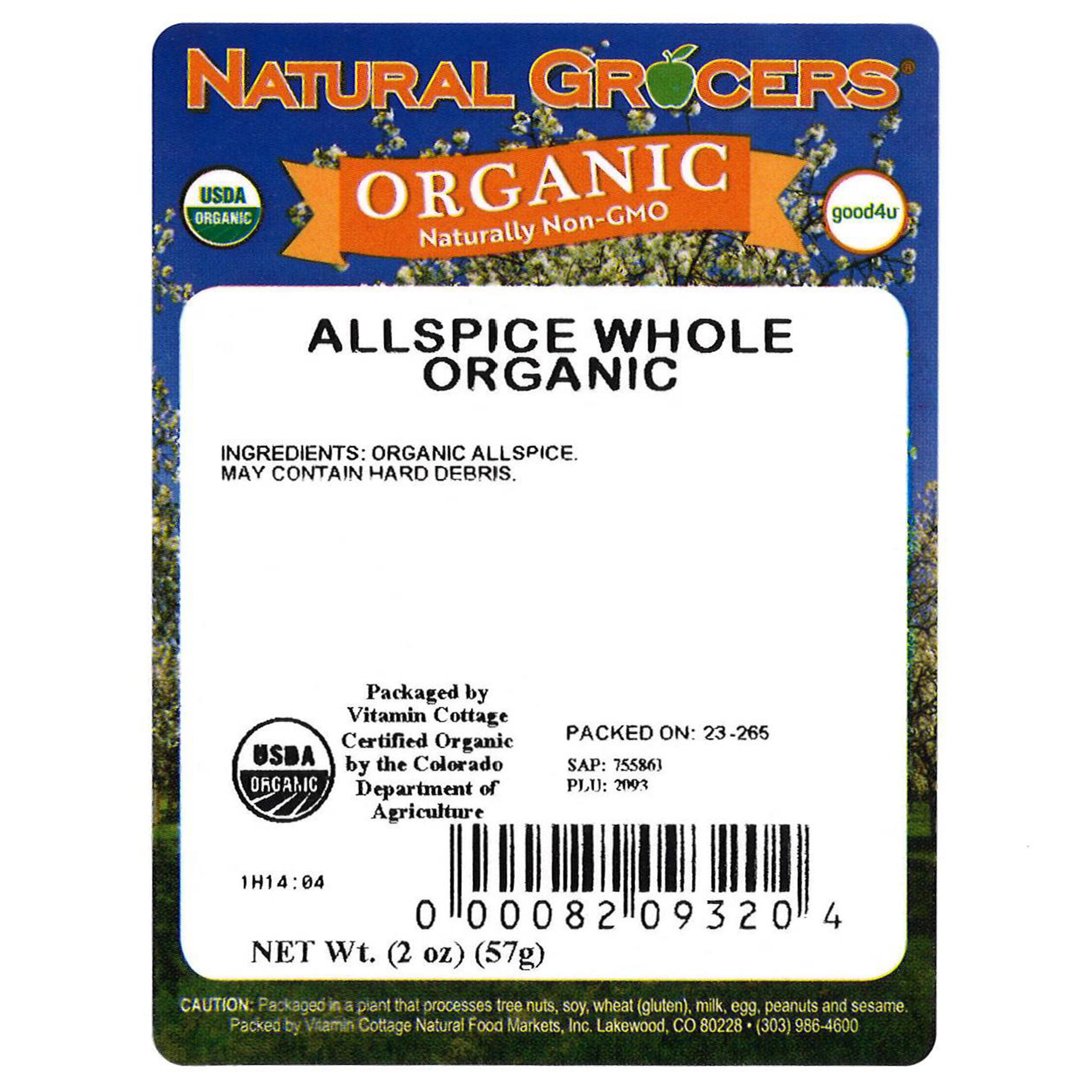 Allspice Whole Org 2 Oz