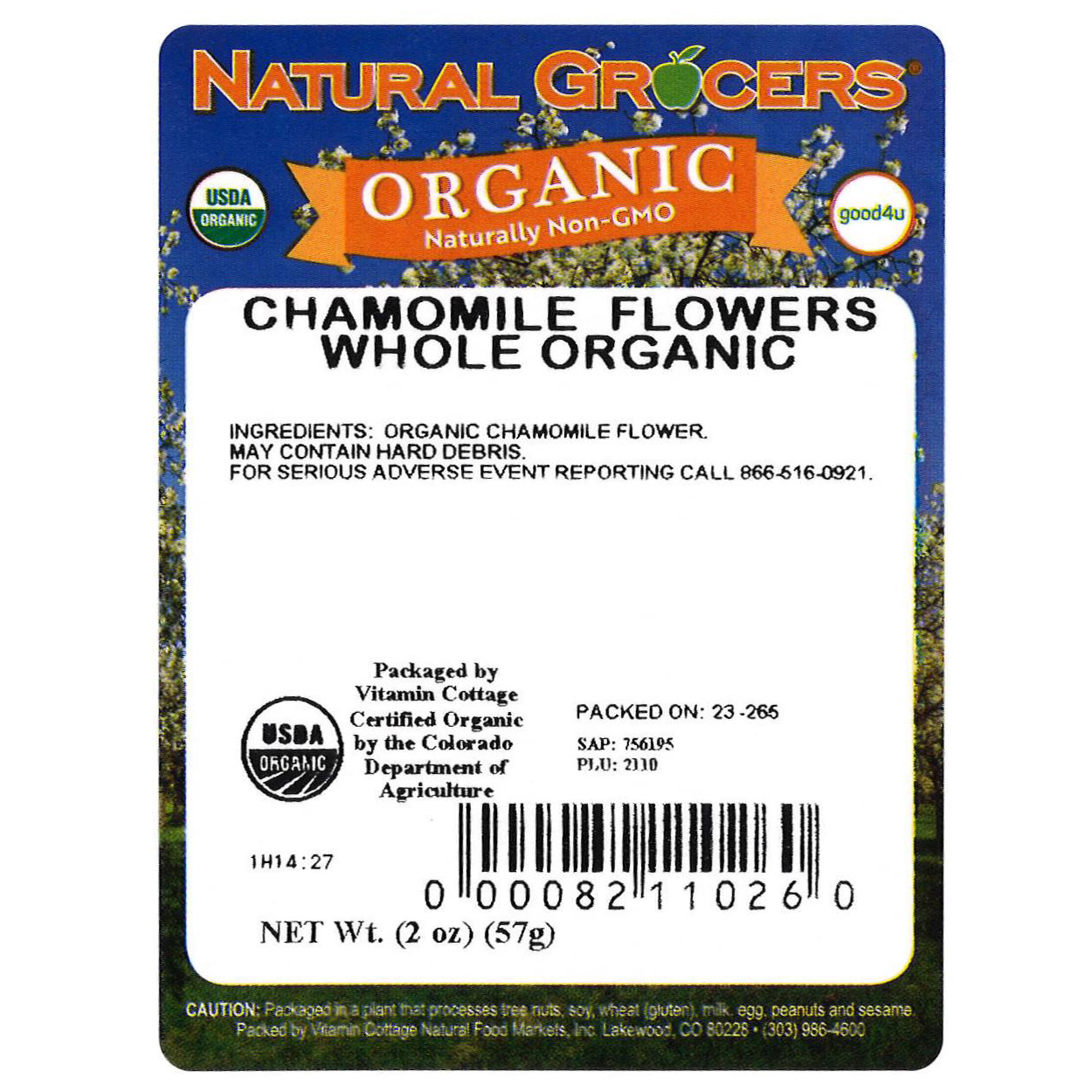 Chamomile Flower Whl Org 2 Oz