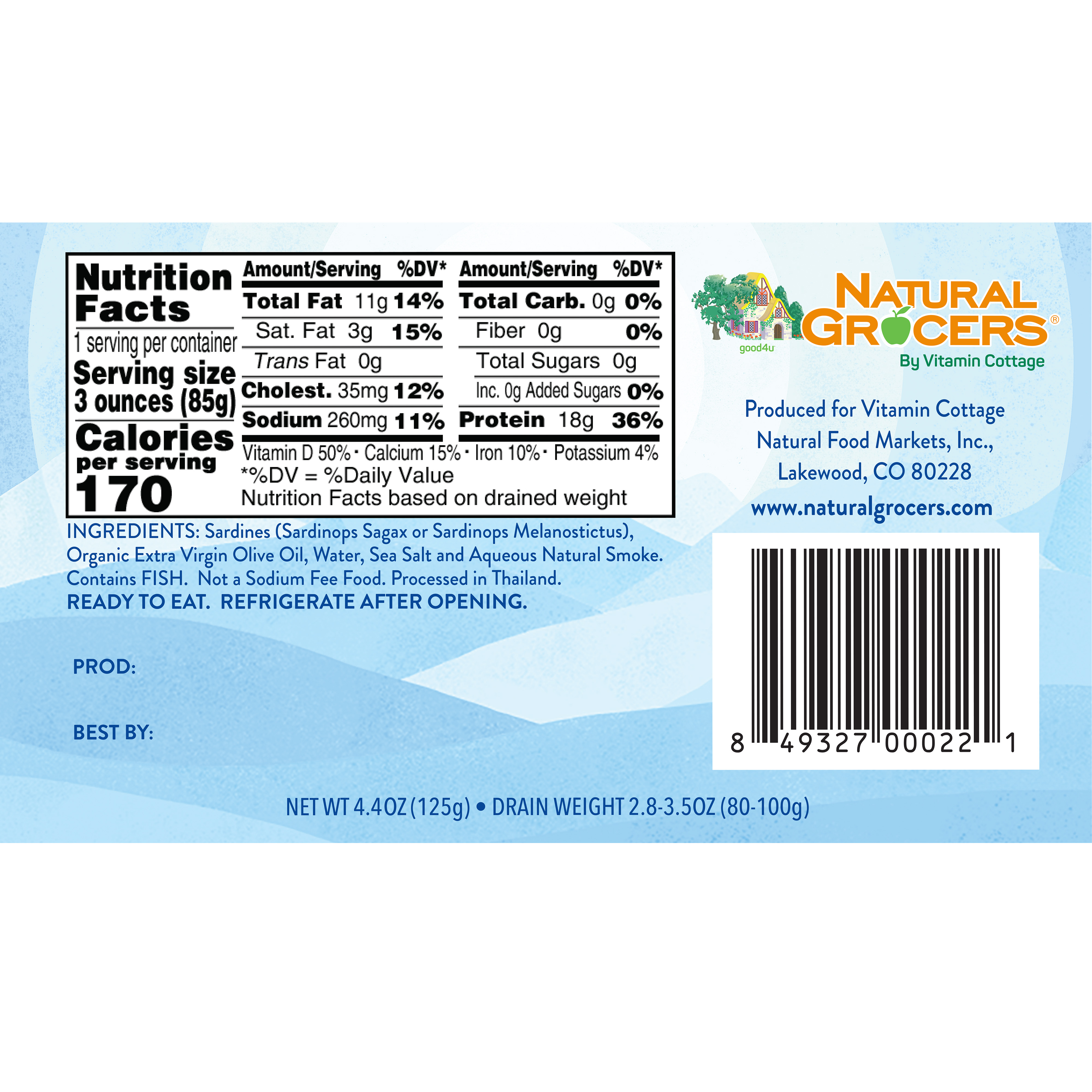 Wild Sardines In Xvoo 4.375 Oz