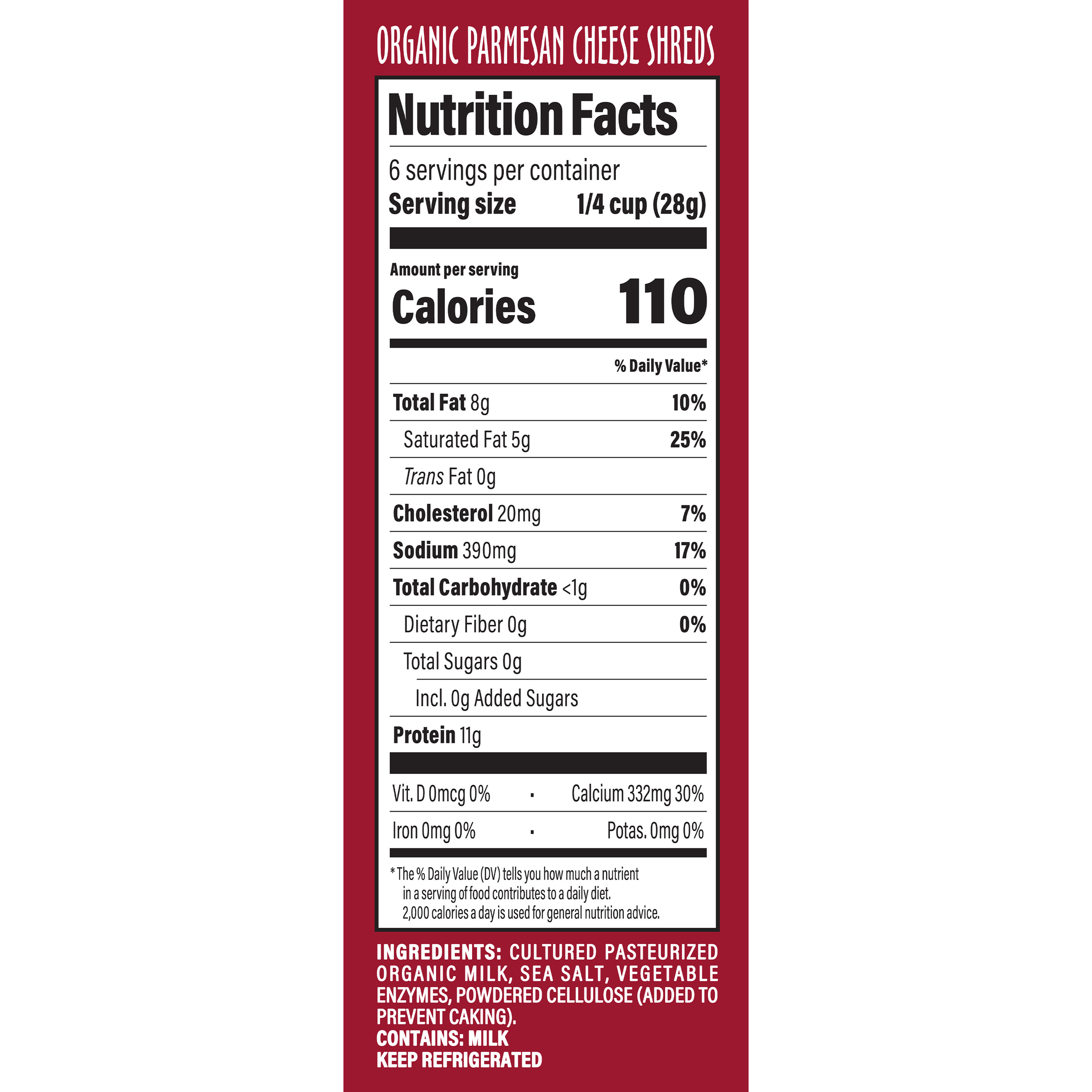 Org Cheese Parm Shred 6 Oz