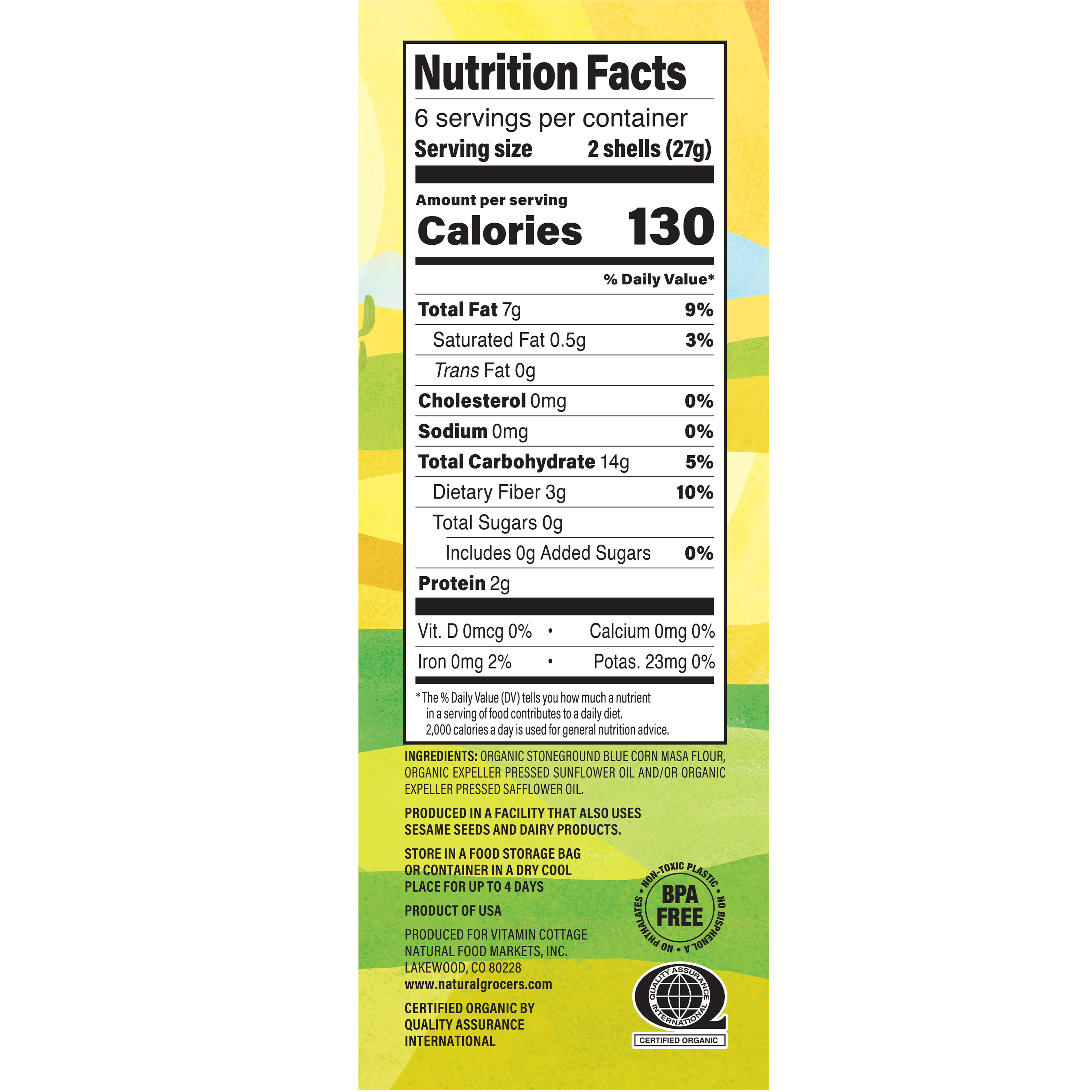 Taco Shells Blue Org 5.5 Oz