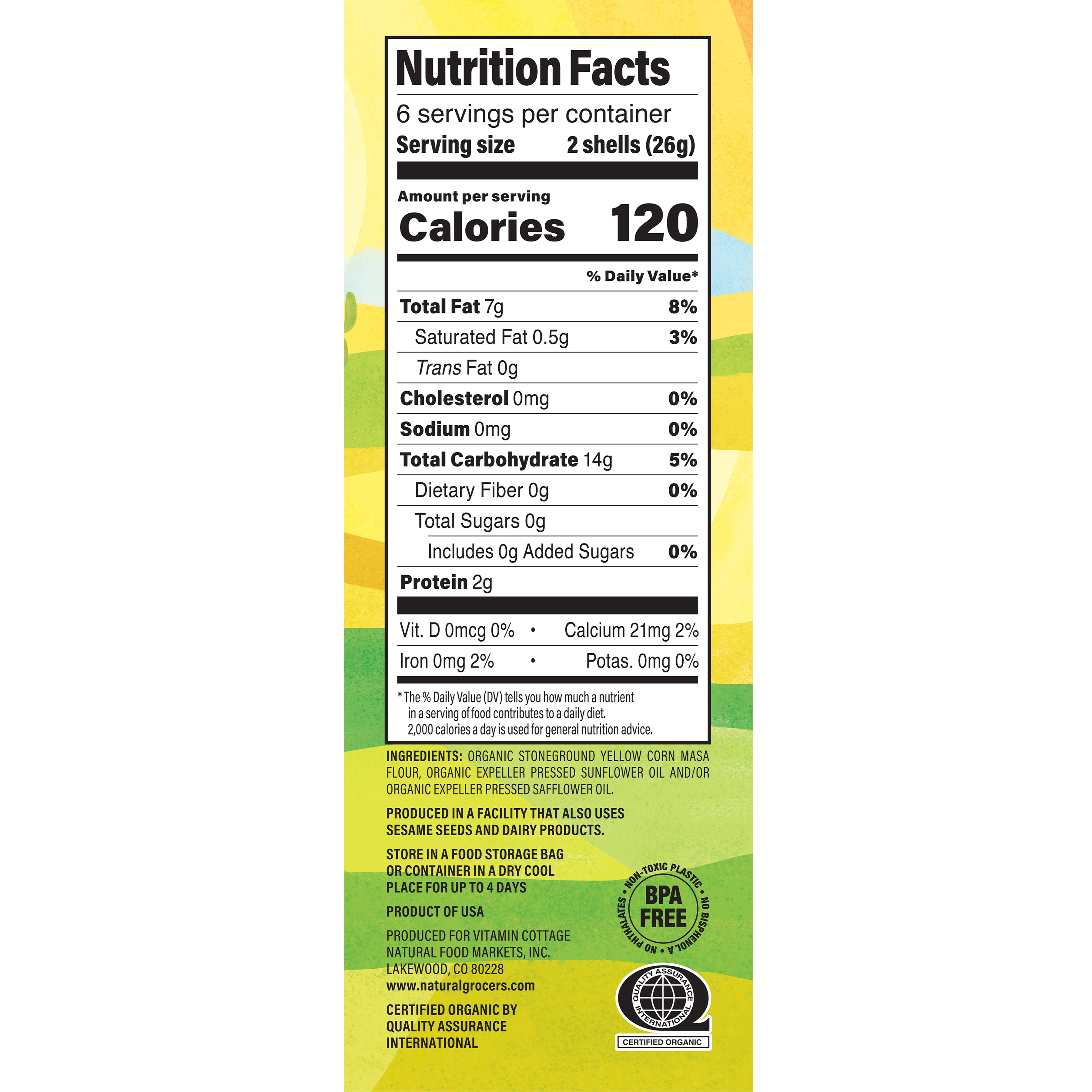 Taco Shells Yellow Org 5.5 Oz