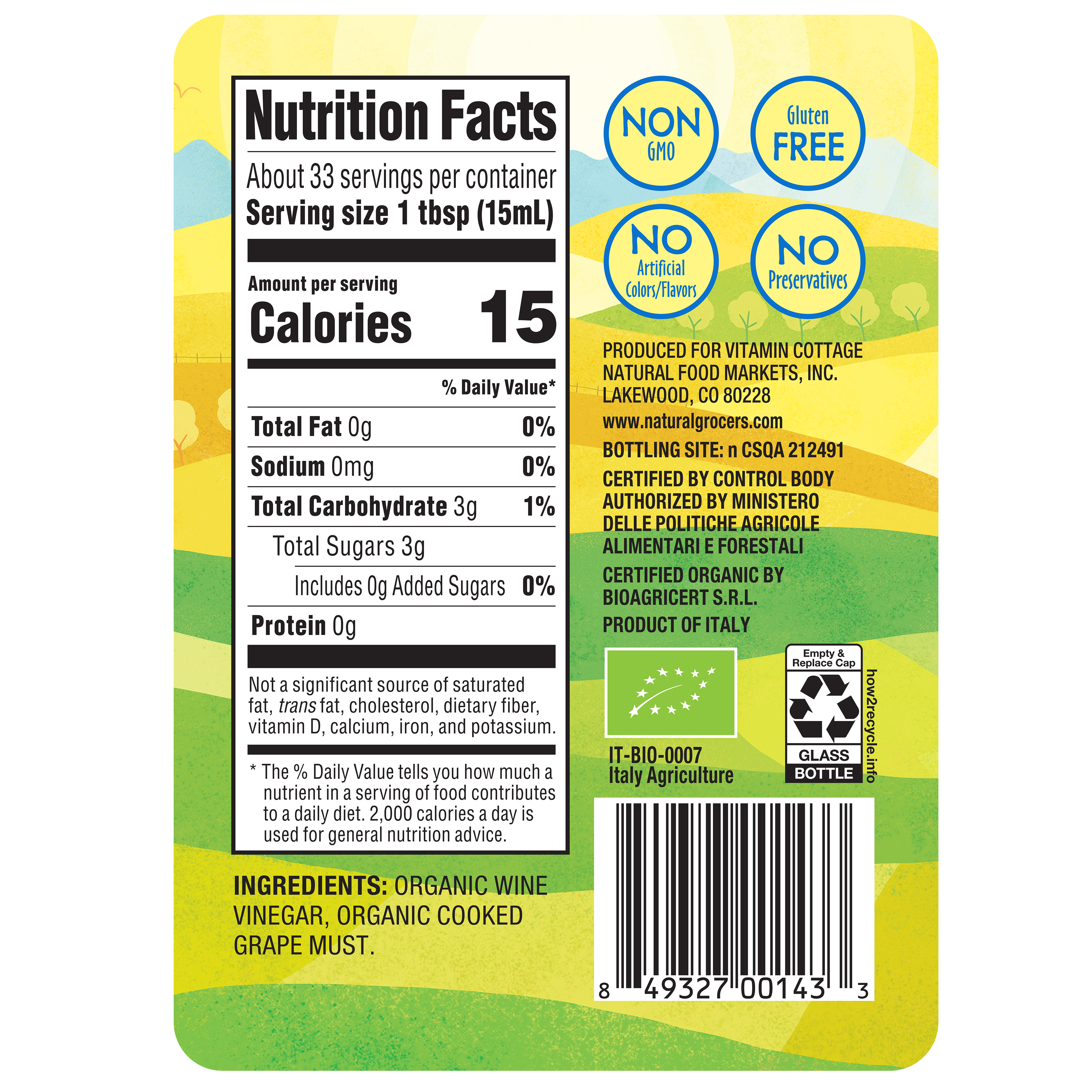 Balsamic Vinegar Org 16.9 Oz