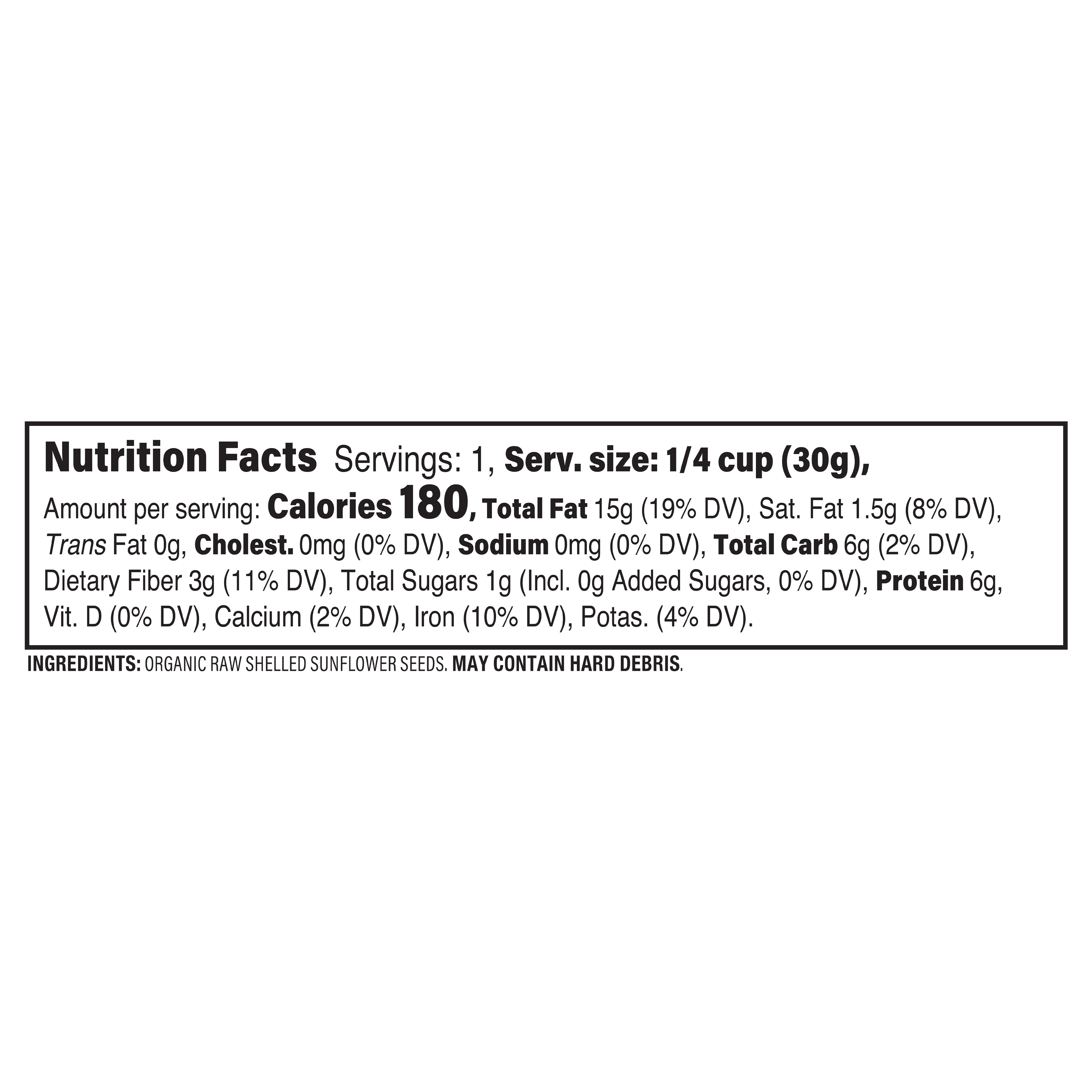 Seeds Sunflower Org 1.5 Oz