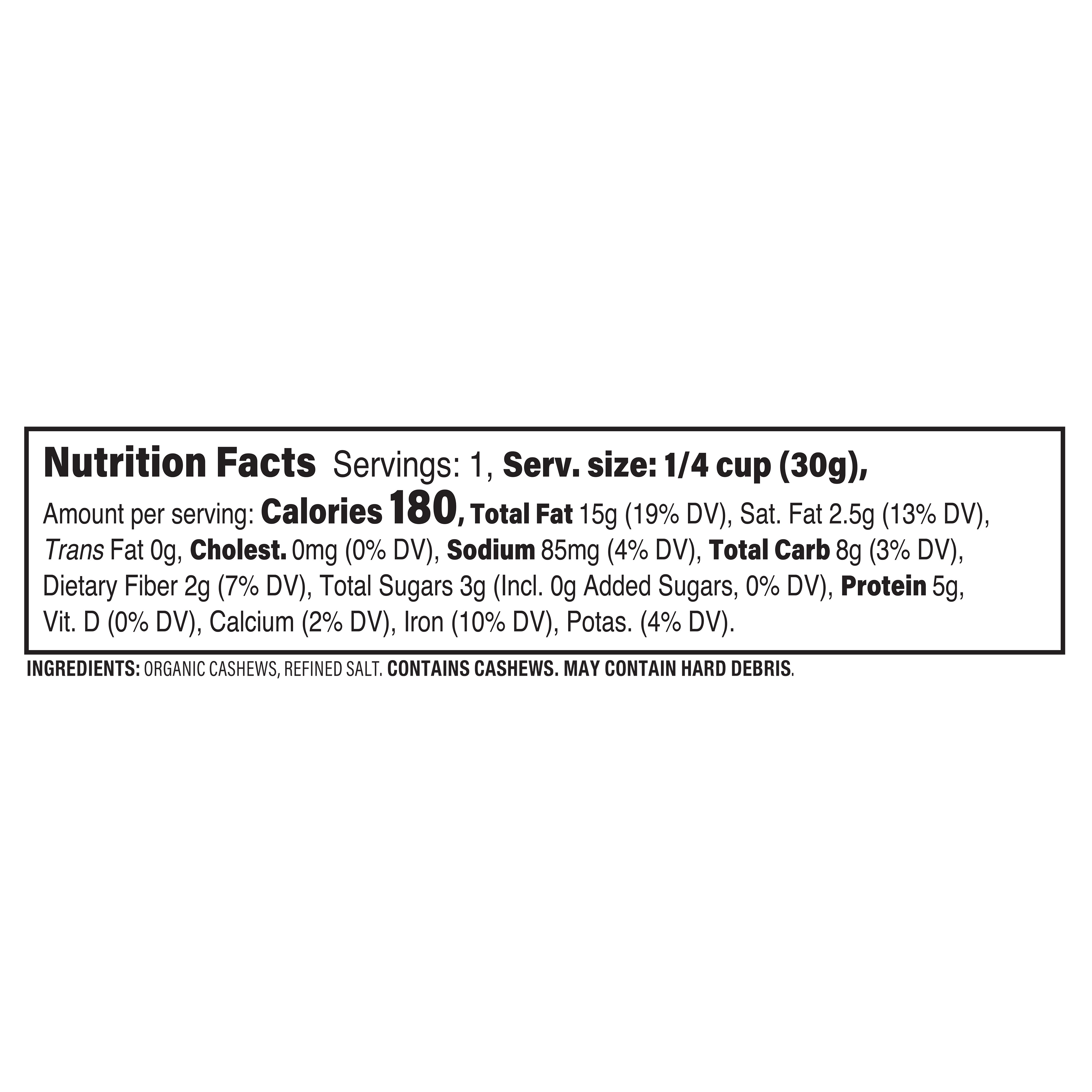 Cashews R-s Org 1.5 Oz