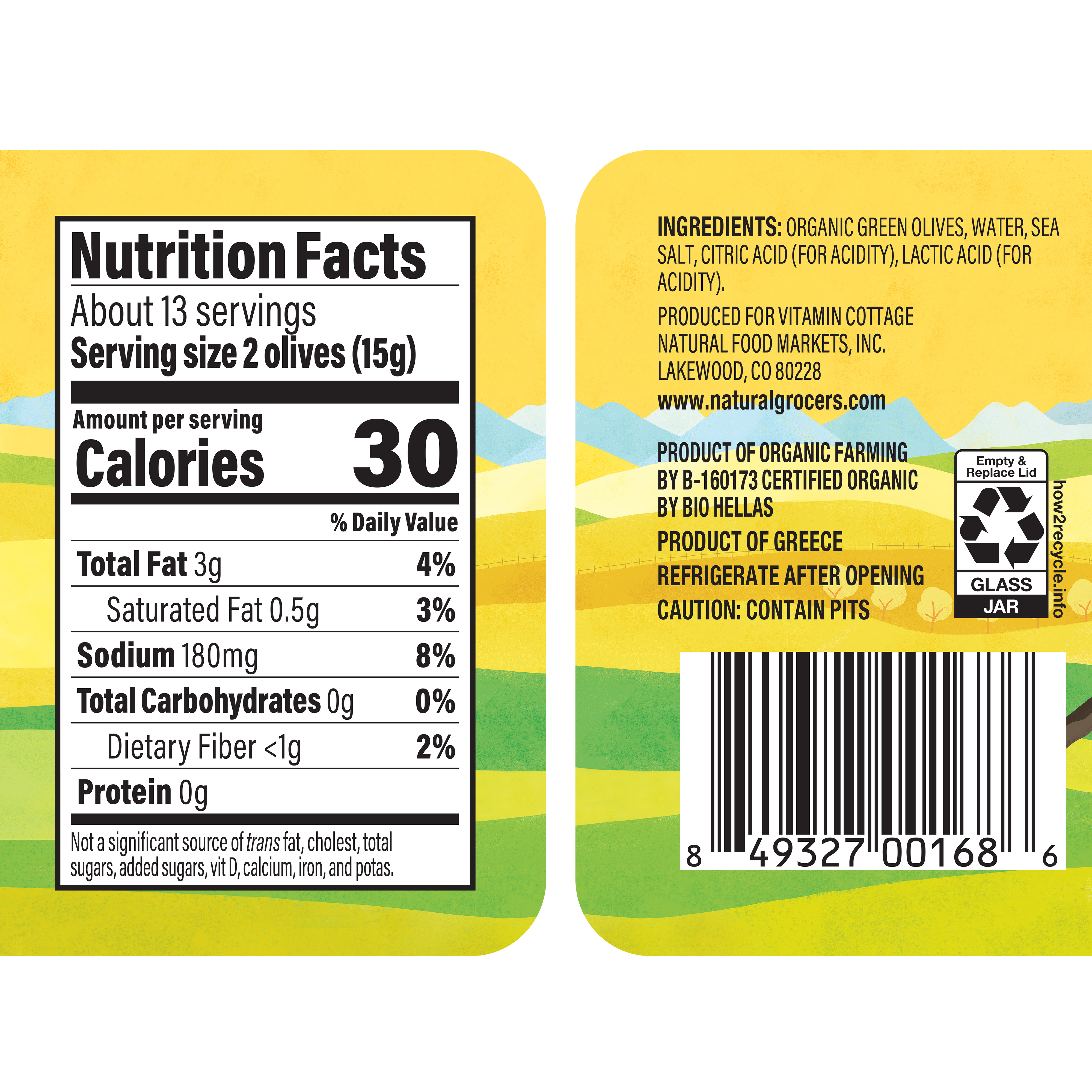Olives Jar Whl Grn Org 7 Oz
