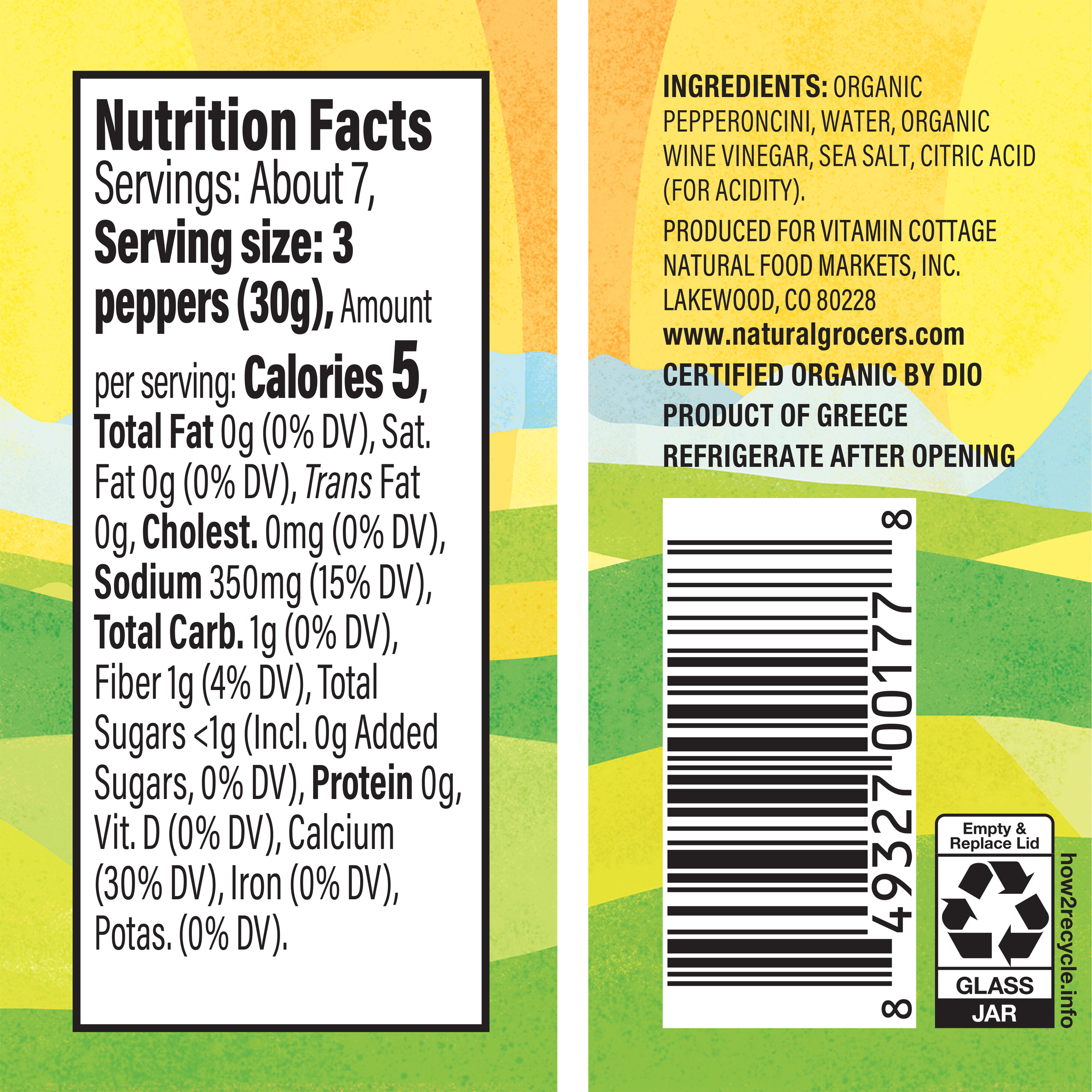 Pepperoncini Whl Jarred Org 15.5 Oz