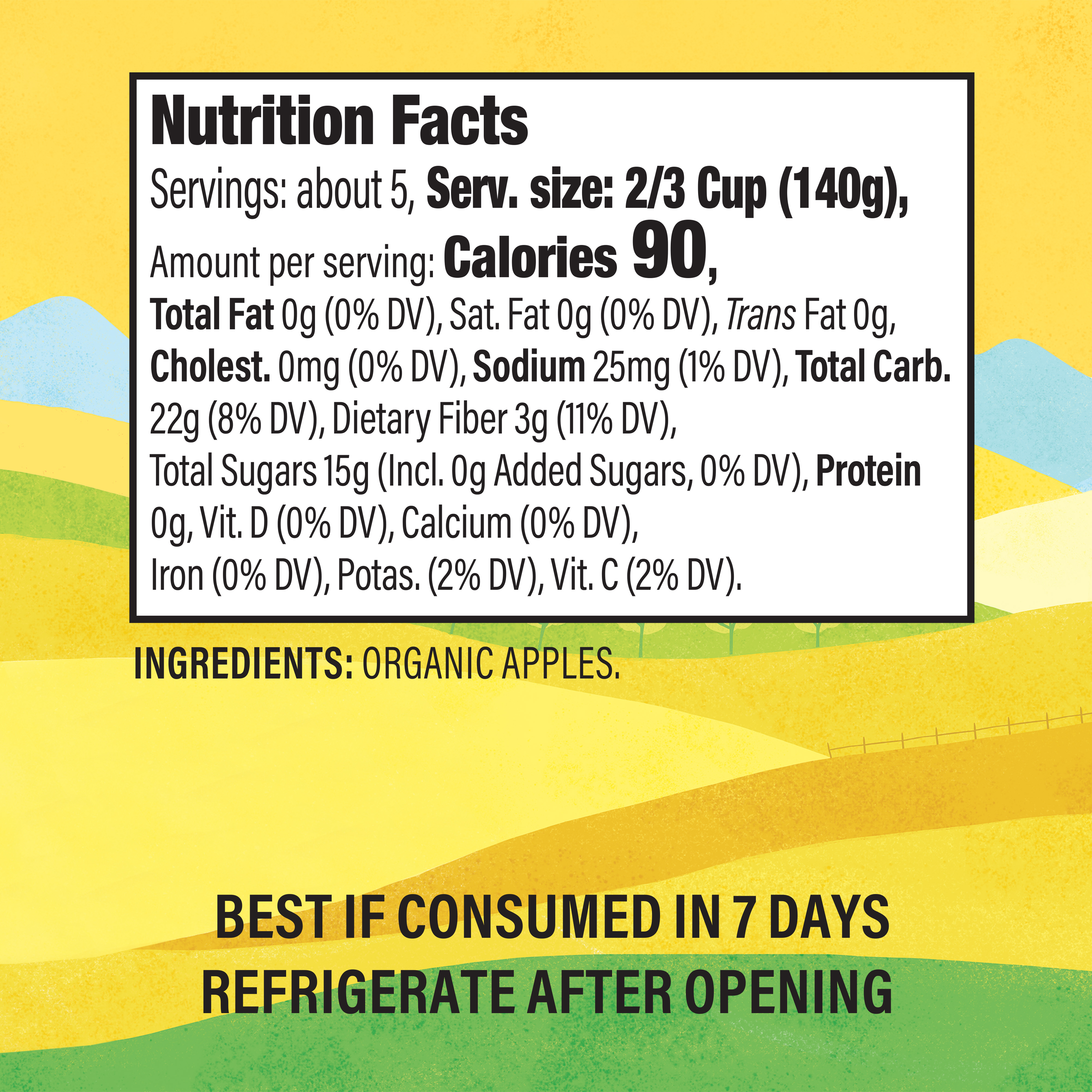 Apple Sauce Jar Org 24 Oz