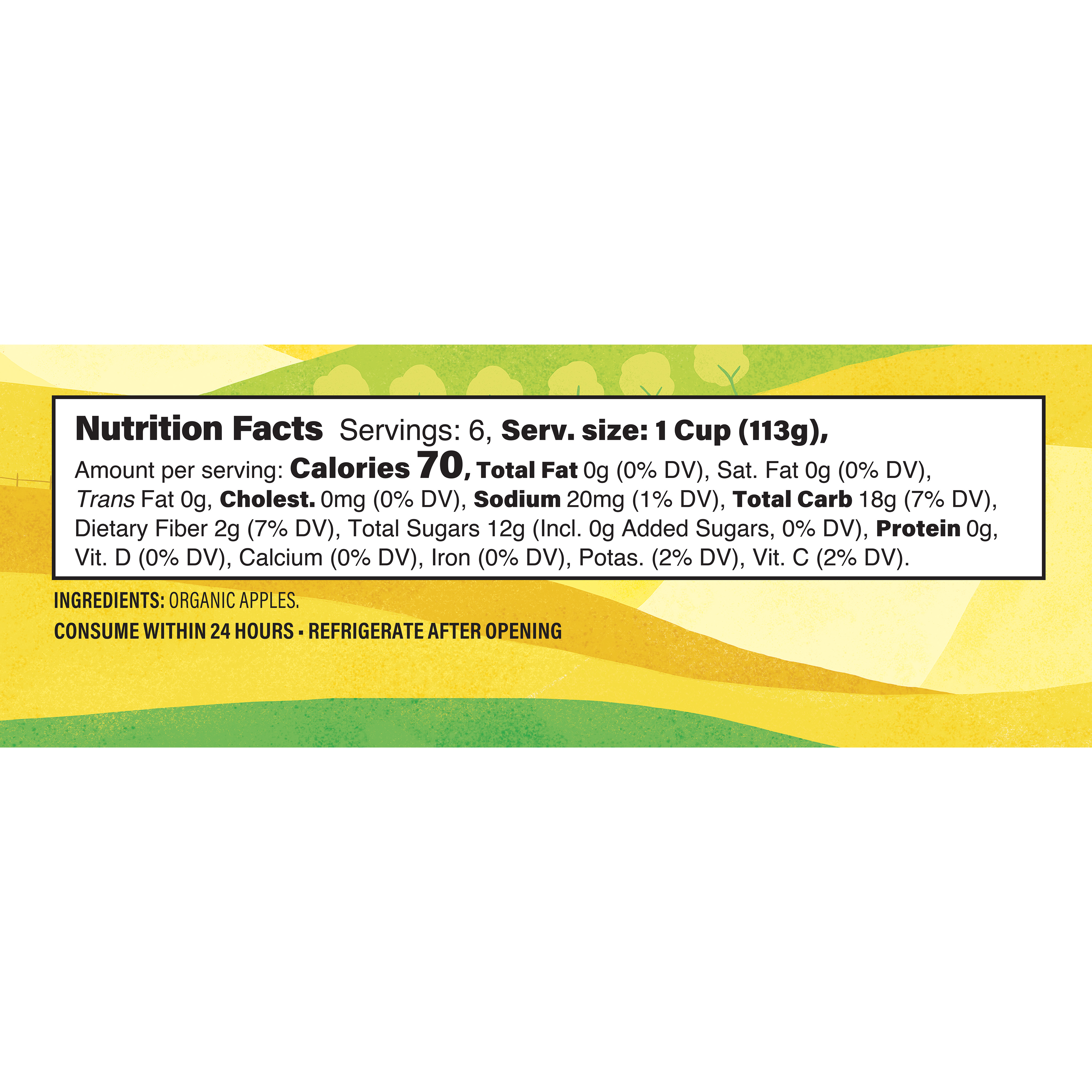 Apple Sauce Cups Org 6/4 Oz