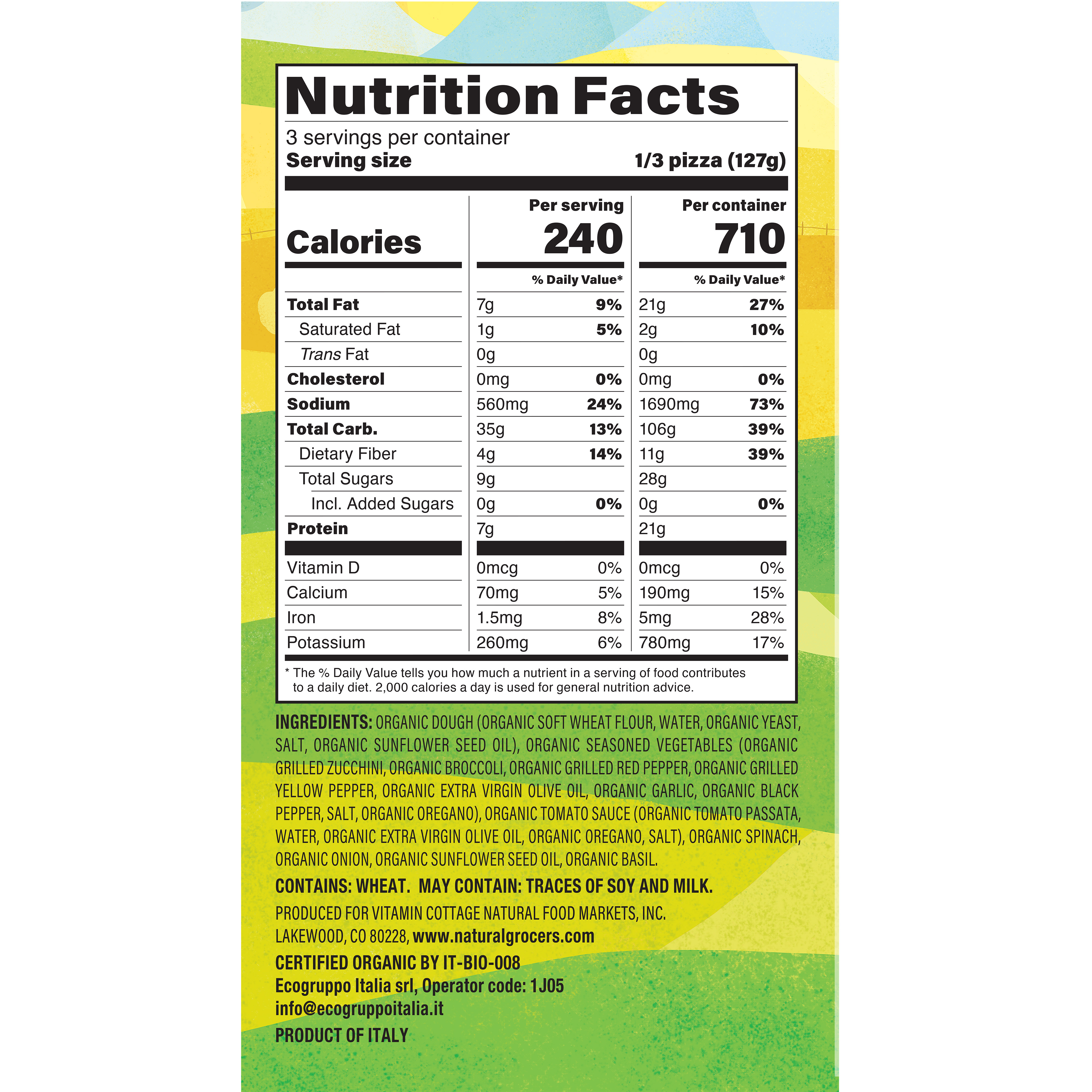 Pizza Vegan Rst Veg Org 13.4 Oz