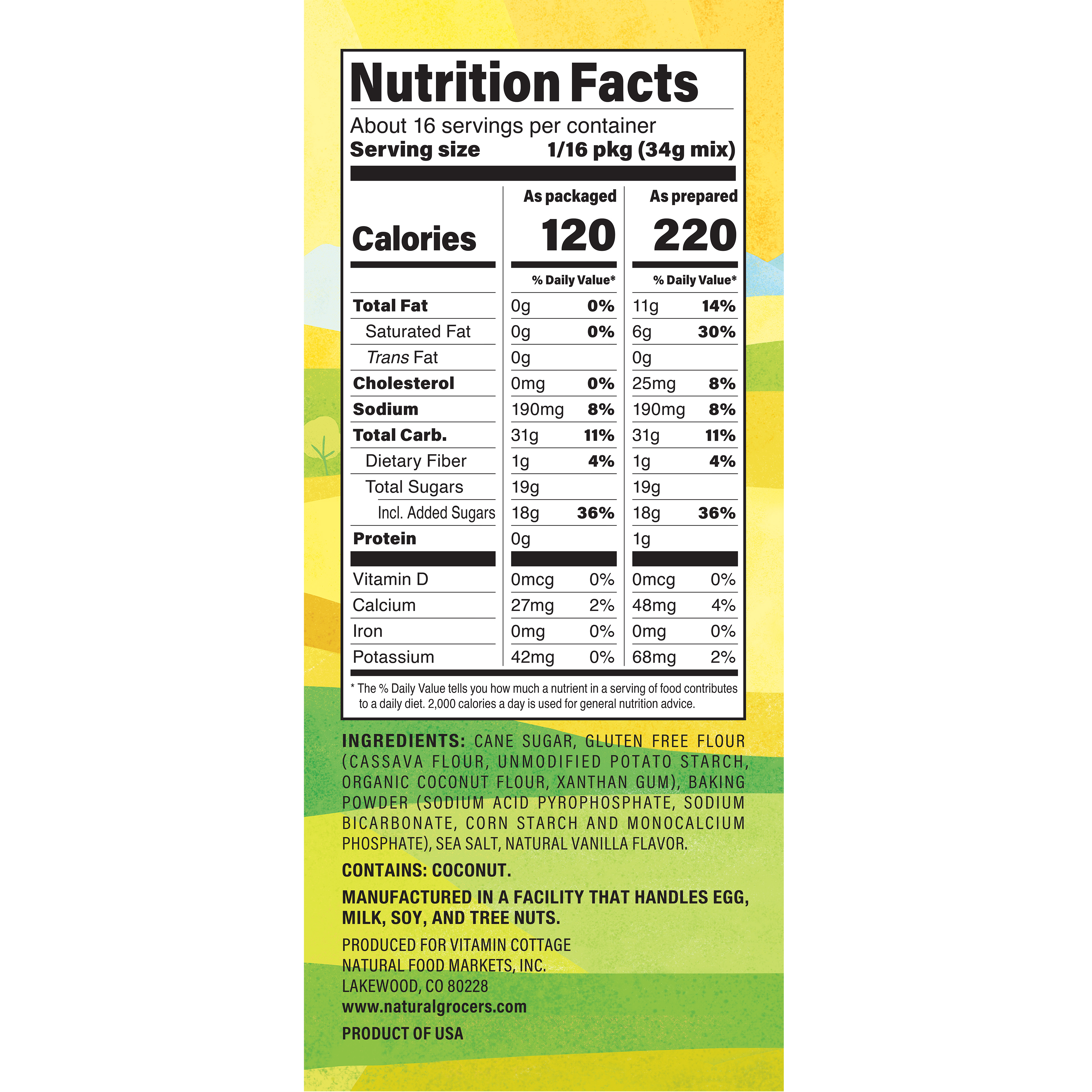 Van Cake Mix Gf Ngmo 19 Oz