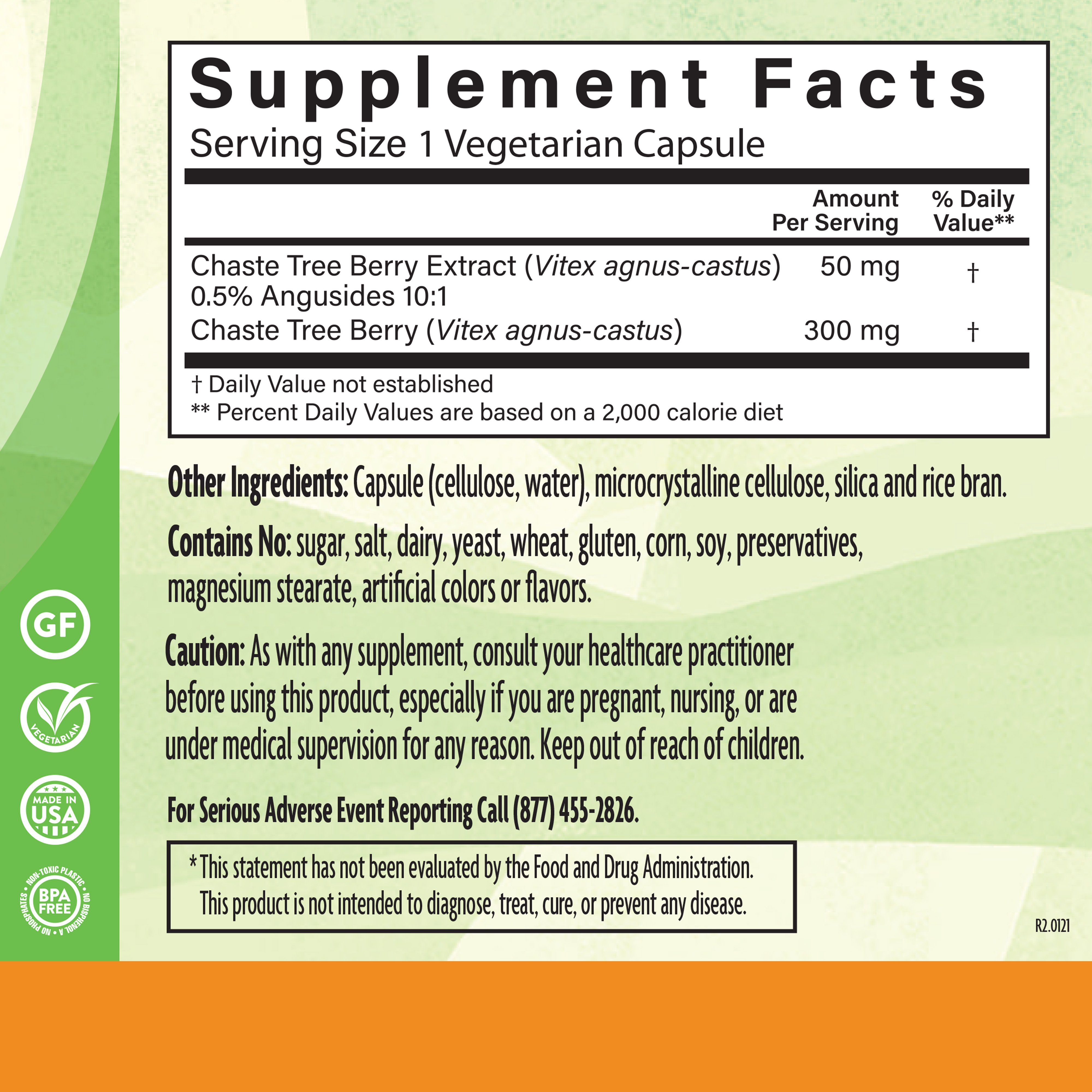 Vitex Extract 90 Veg Supplement Facts